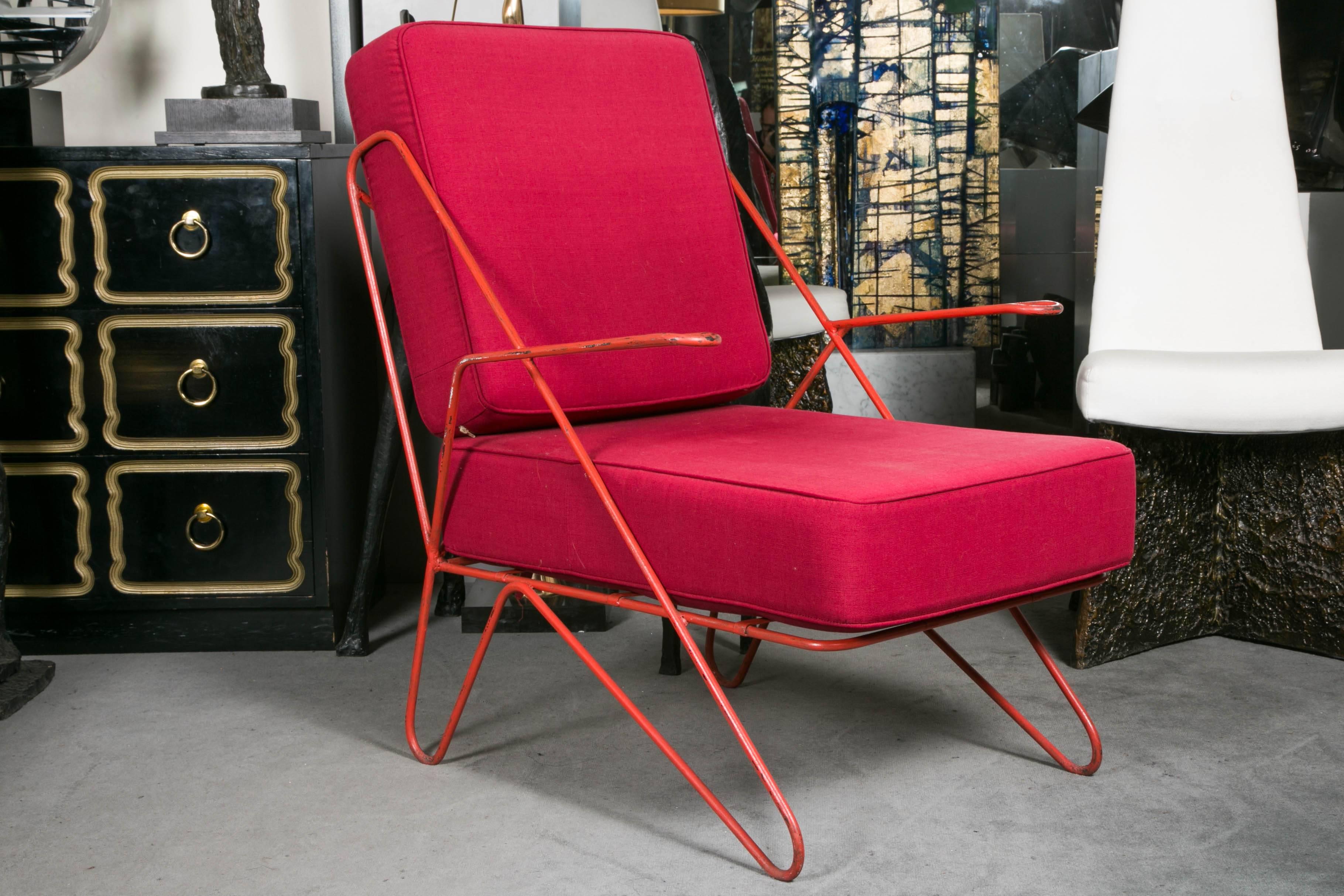 Modern Pair of Easy Chairs by Raoul Guys, 1954 For Sale 2