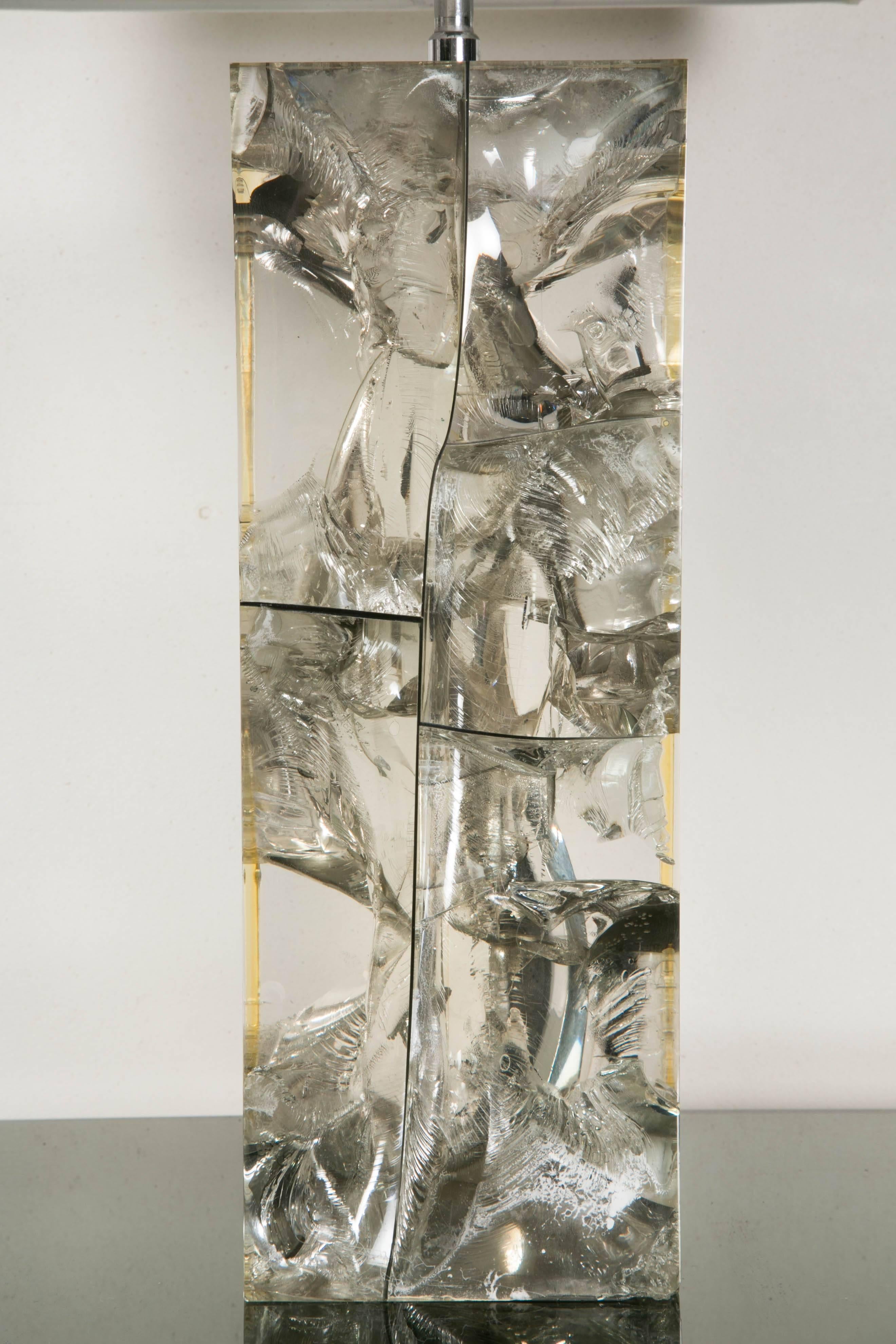 Fractal Resin Table Lamp by Marie-Claude de Fouquières, circa, 1970 For Sale 1