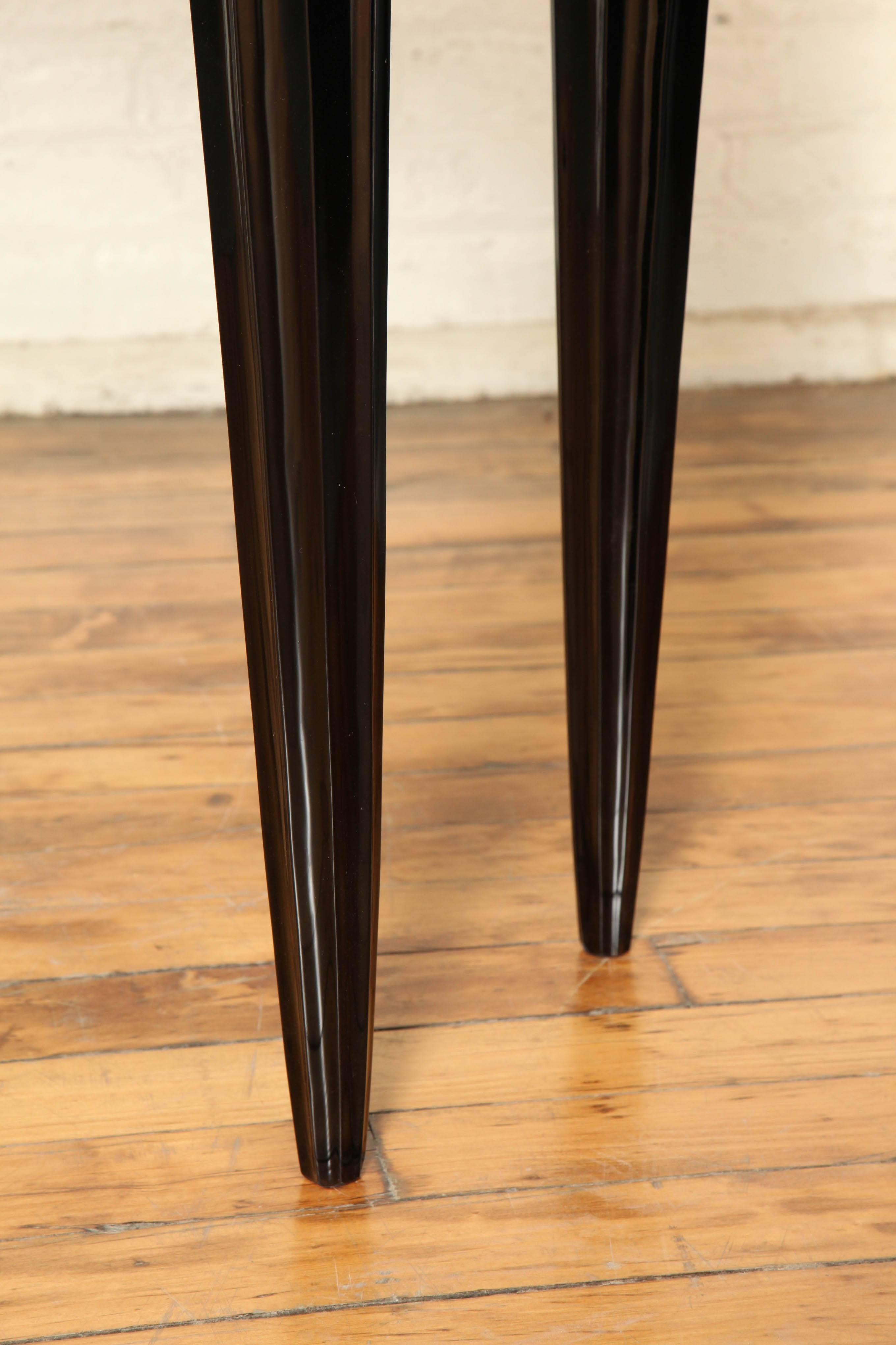 Mid-20th Century Art Deco Console Table in Macassar Ebony and Brass, circa 1940