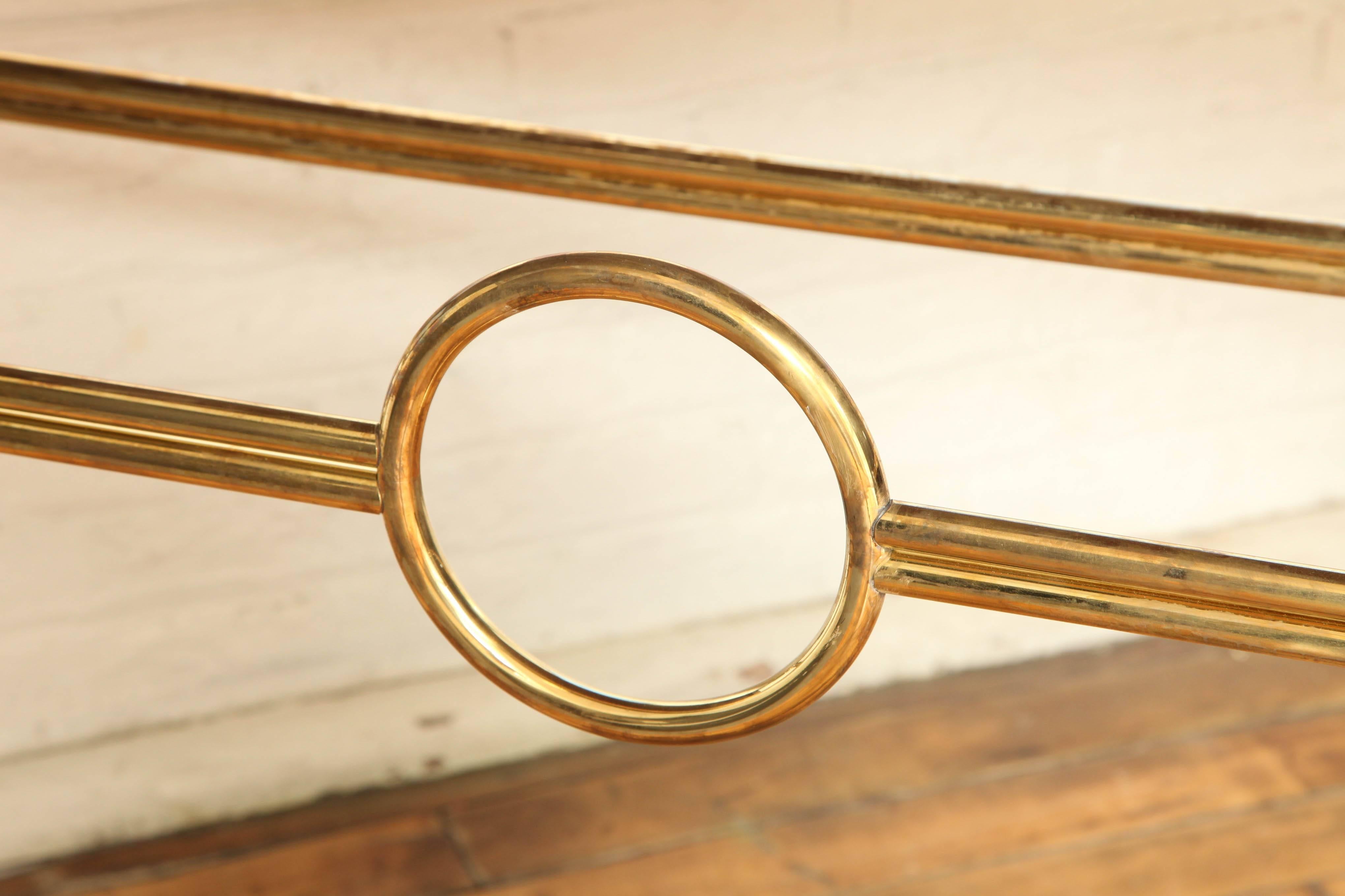 Art Deco Console Table in Macassar Ebony and Brass, circa 1940 2