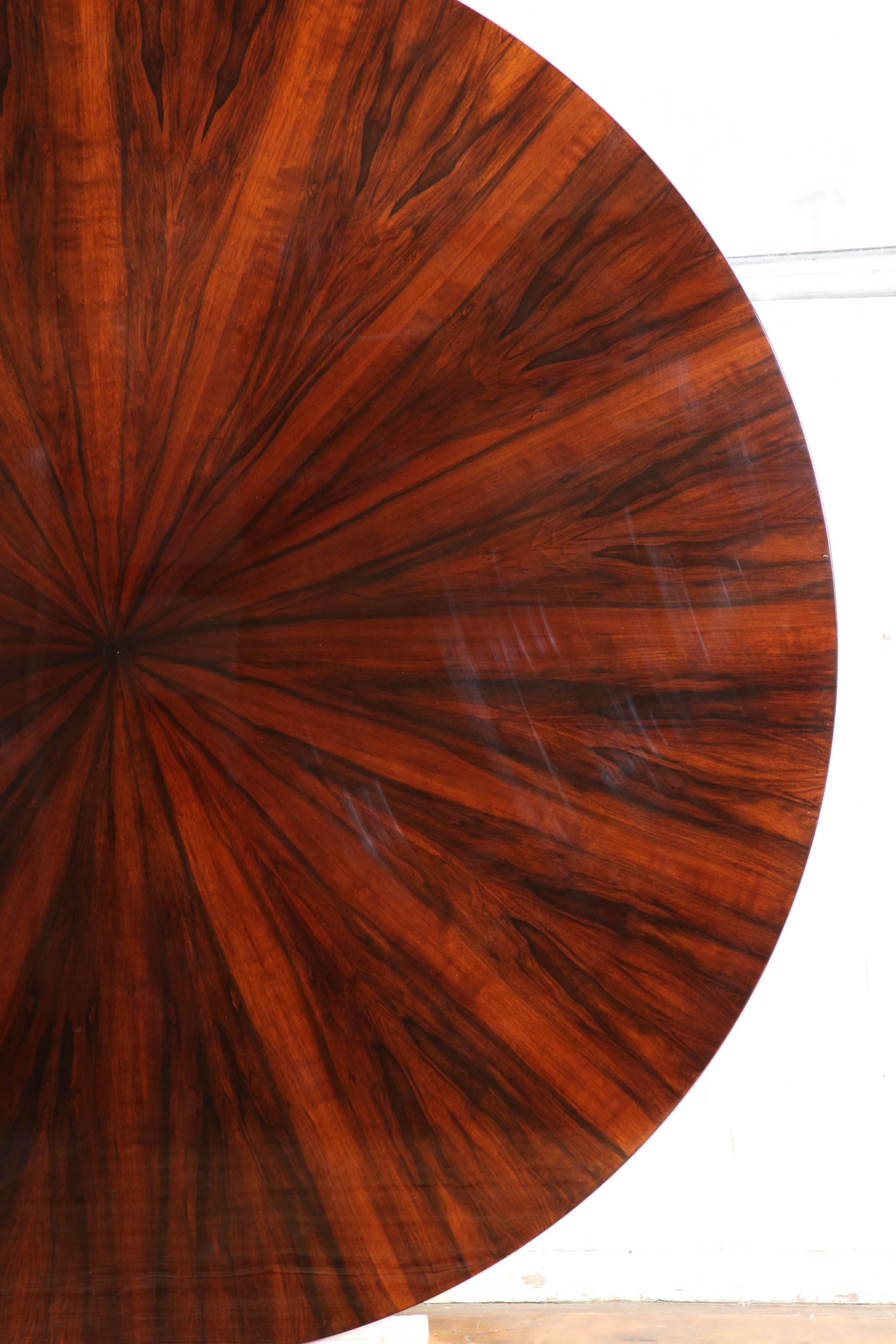 Art Deco Round Pedestal Dining Table in Black Forest Walnut Circa 1938 3