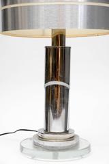Eclectic Set of Five Different Stainless Steel Lamps with Original Shades