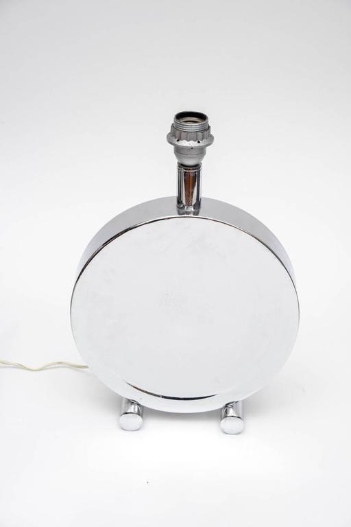 Eclectic Set of Five Different Stainless Steel Lamps with Original Shades For Sale at 1stdibs