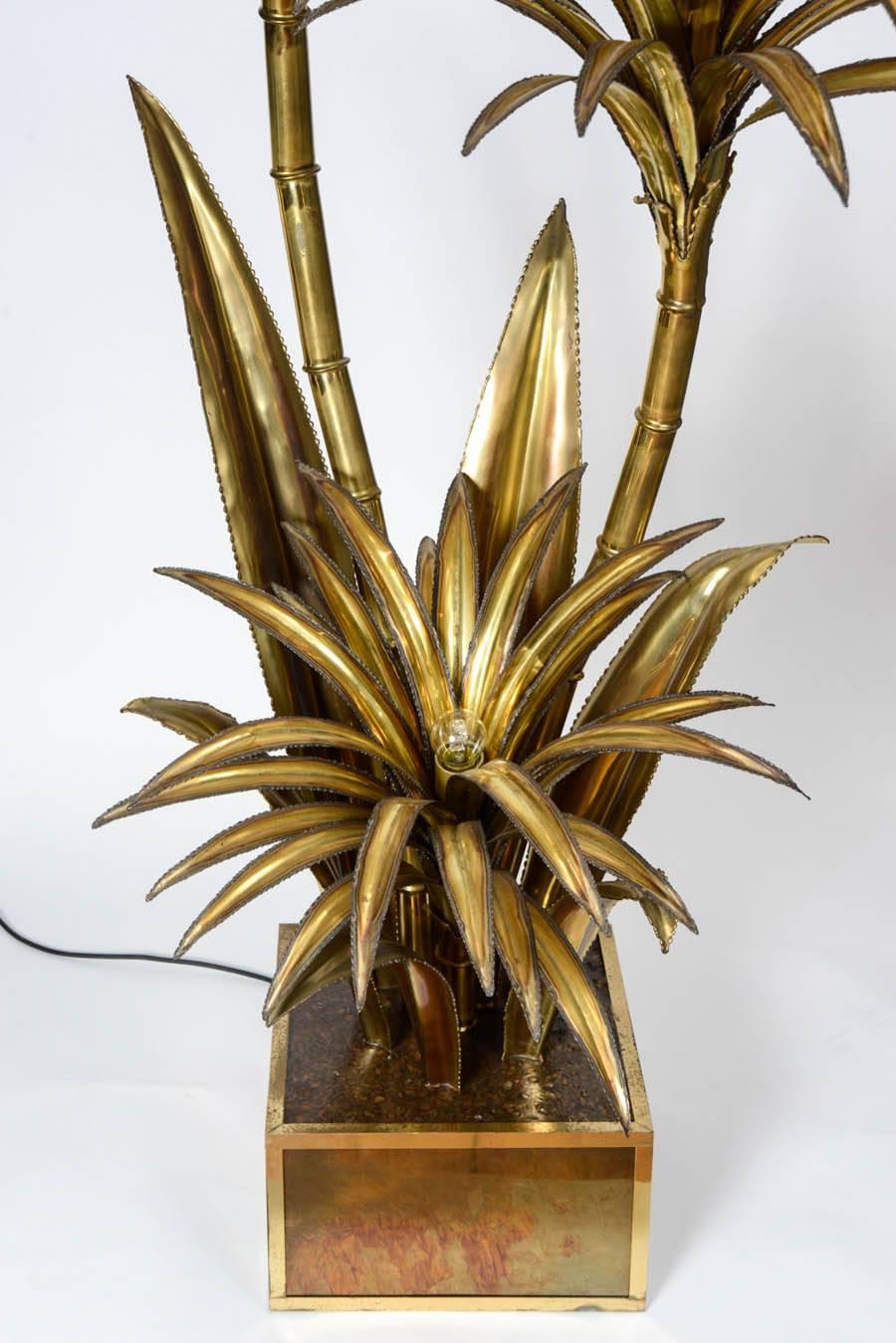 French Famous Maison Jansen, 1970s Palm Trees Floor Lamp