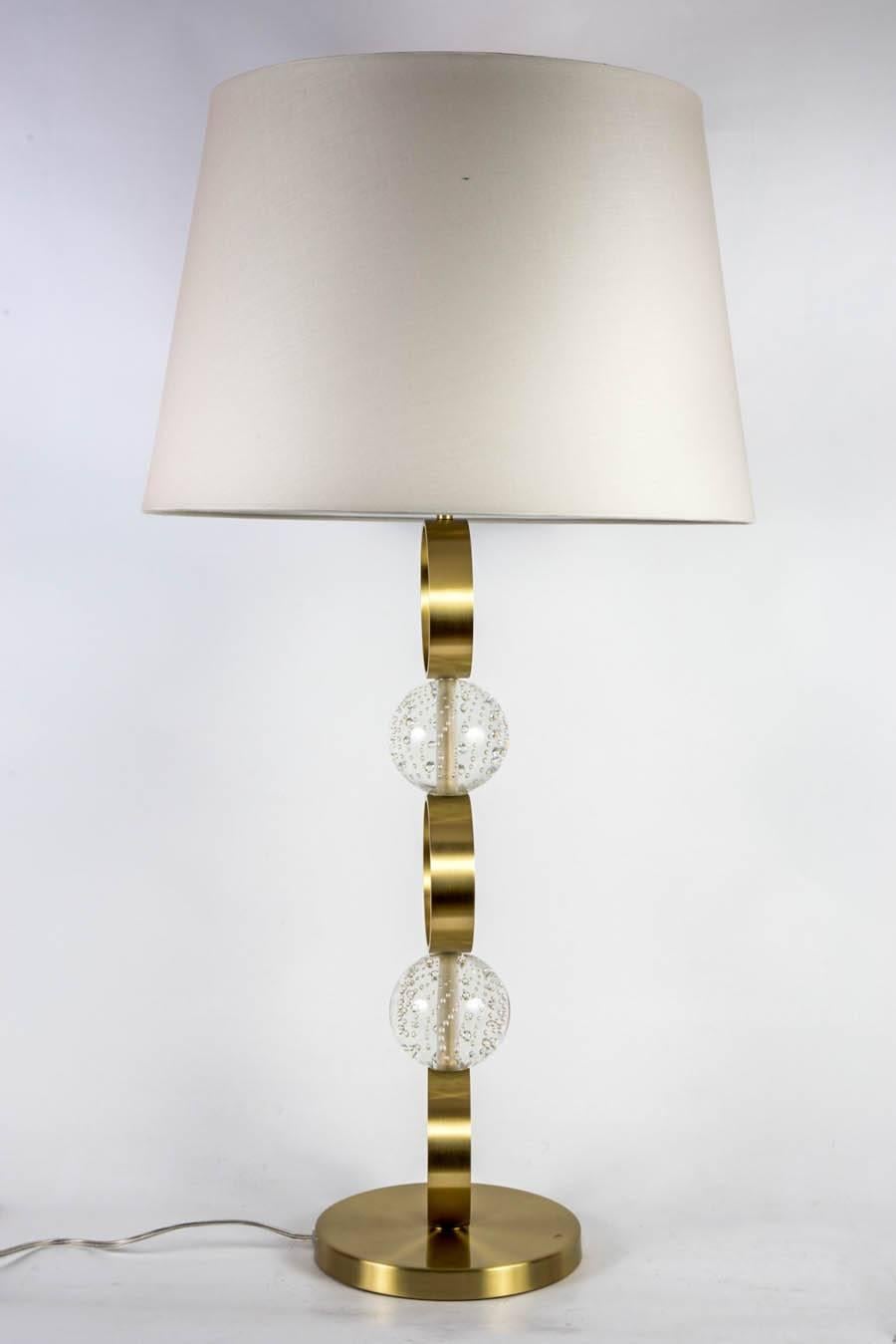 Brass Pair of Table Lamps by Gianluca Fontana For Sale