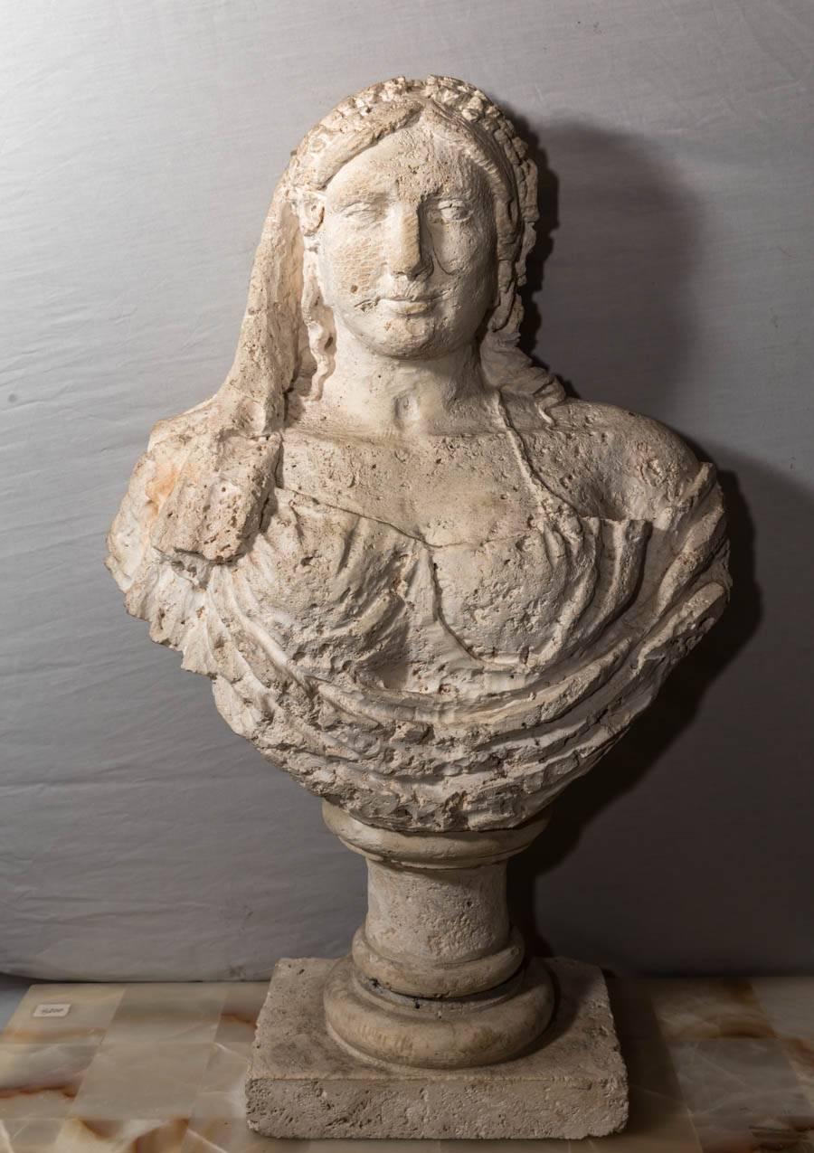 Neoclassical Spectacular and Probably Unique Pair of Carved Coral Busts of Aristocratic Women For Sale