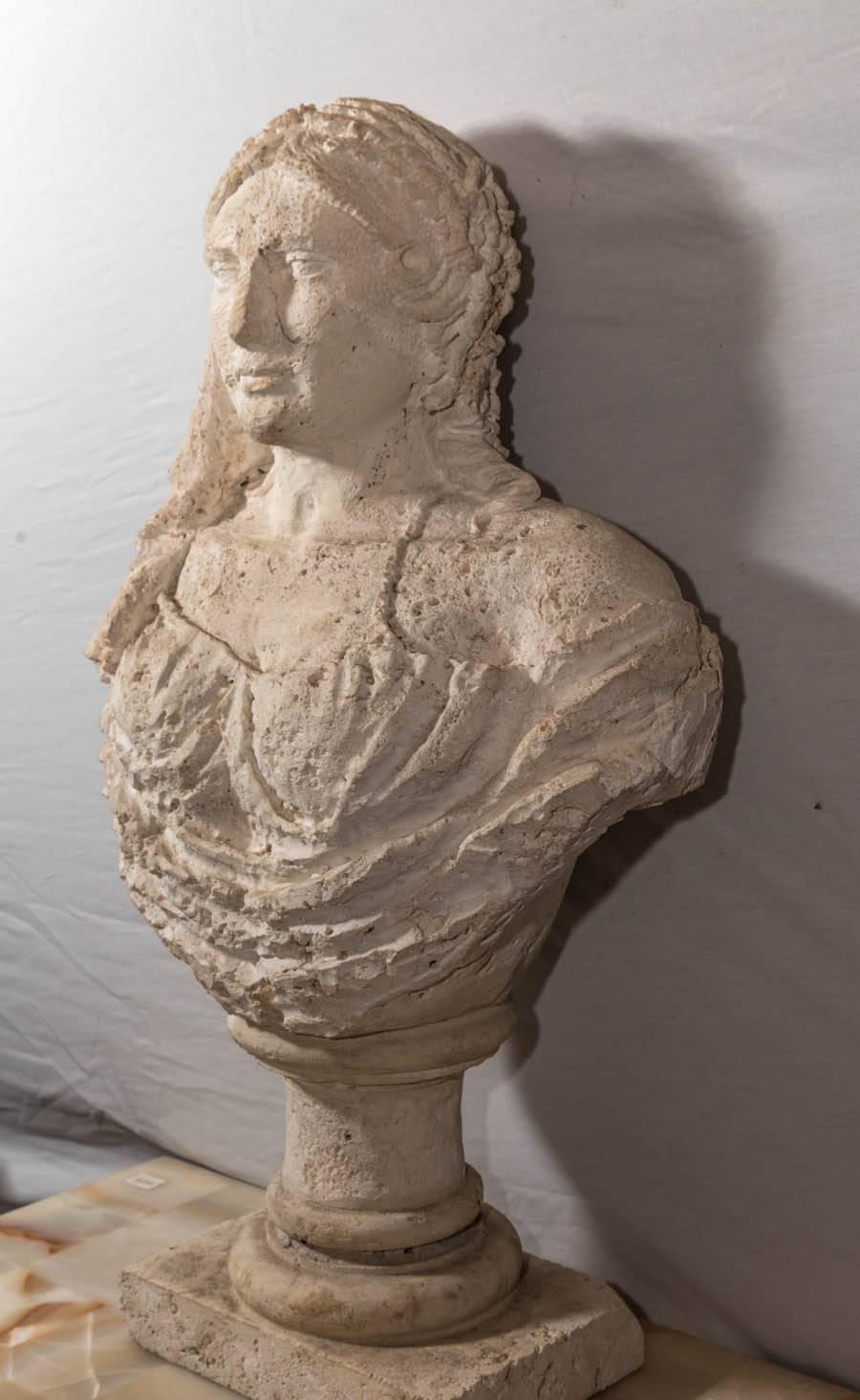 Spectacular and Probably Unique Pair of Carved Coral Busts of Aristocratic Women In Excellent Condition For Sale In Water Mill, NY