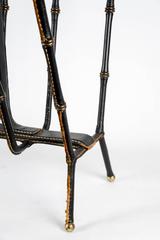 1950s Stitched Leather Magazines Rack by Jacques Adnet