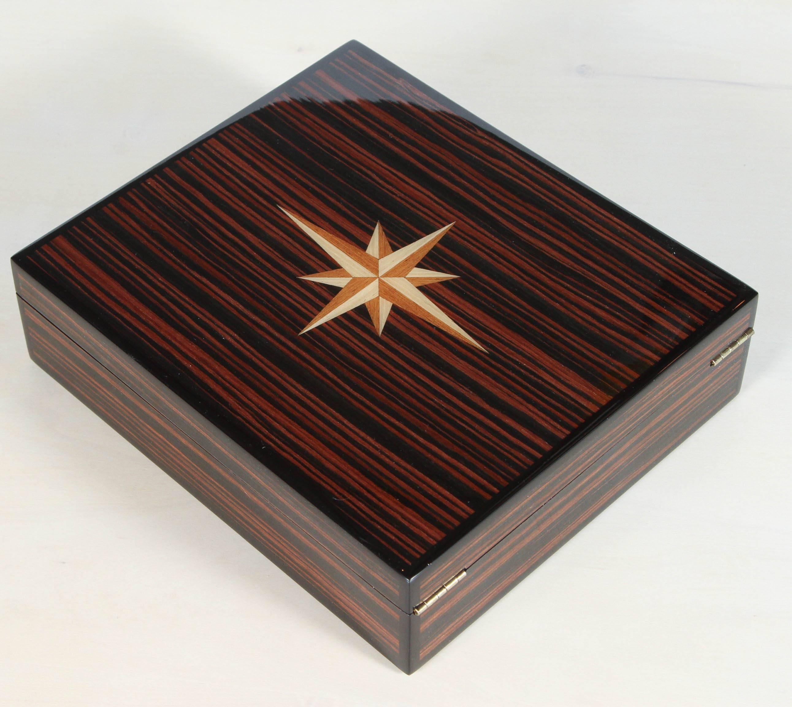 Wood Macassar Lidded Box