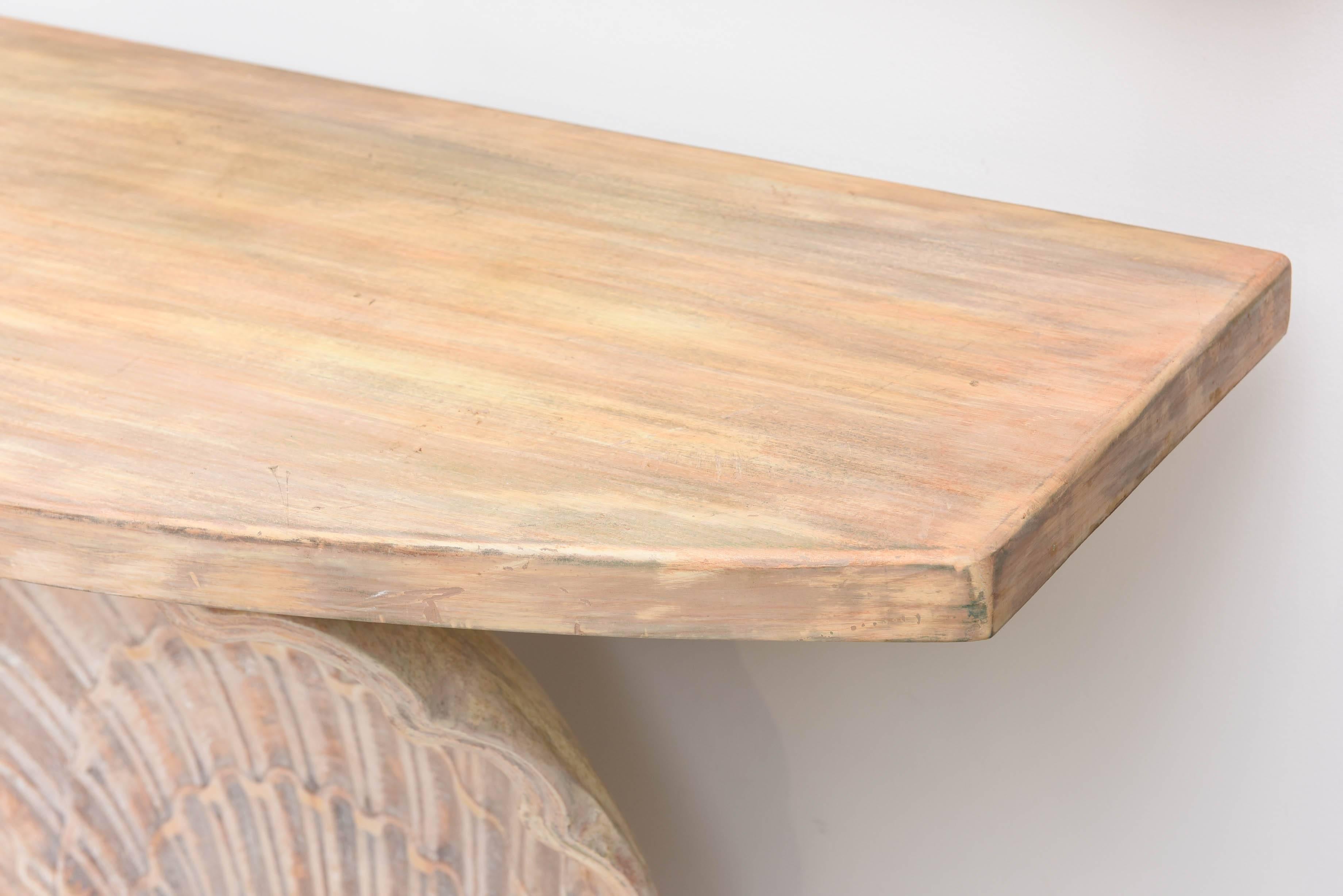 American Carved Shell Console Table