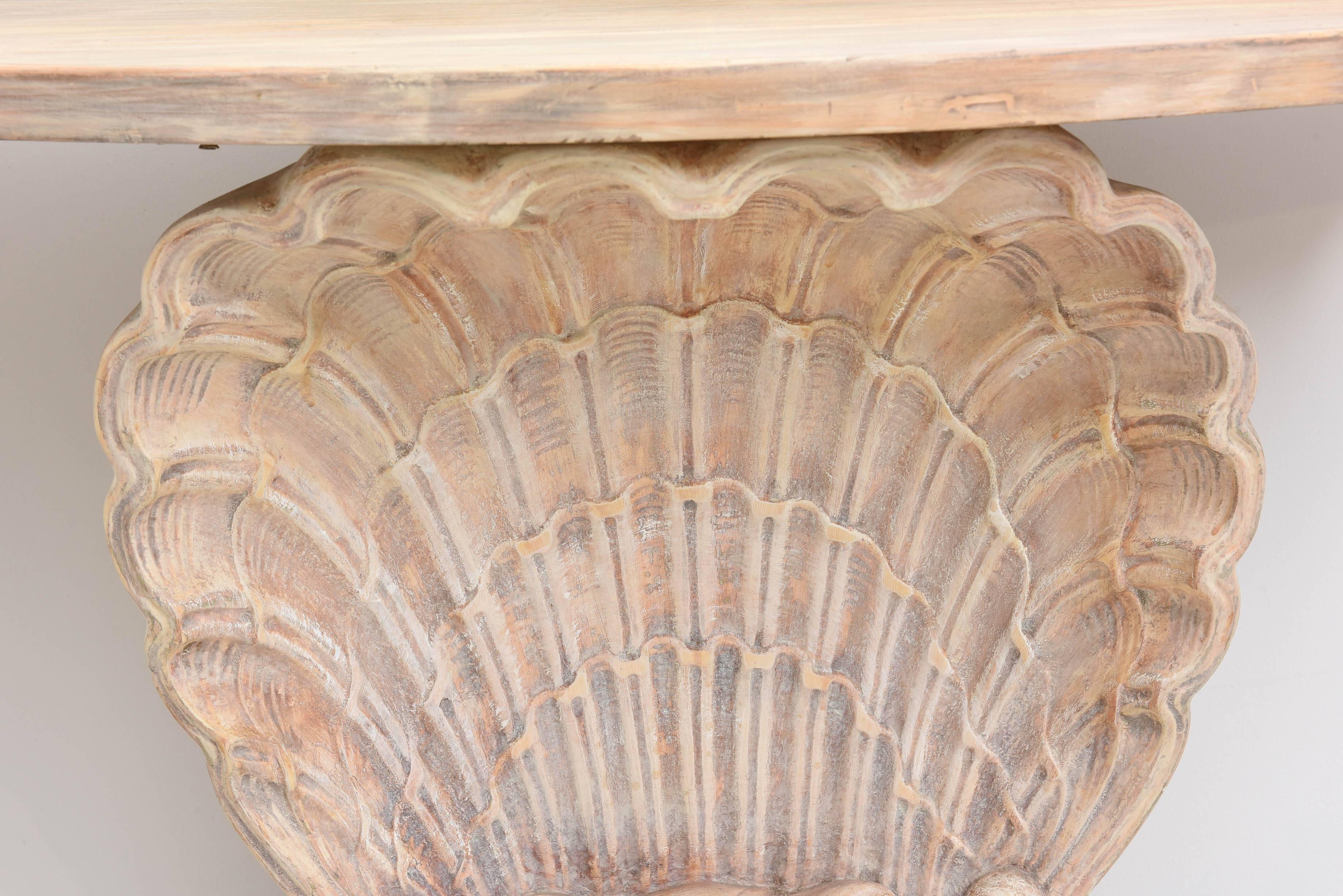 20th Century Carved Shell Console Table