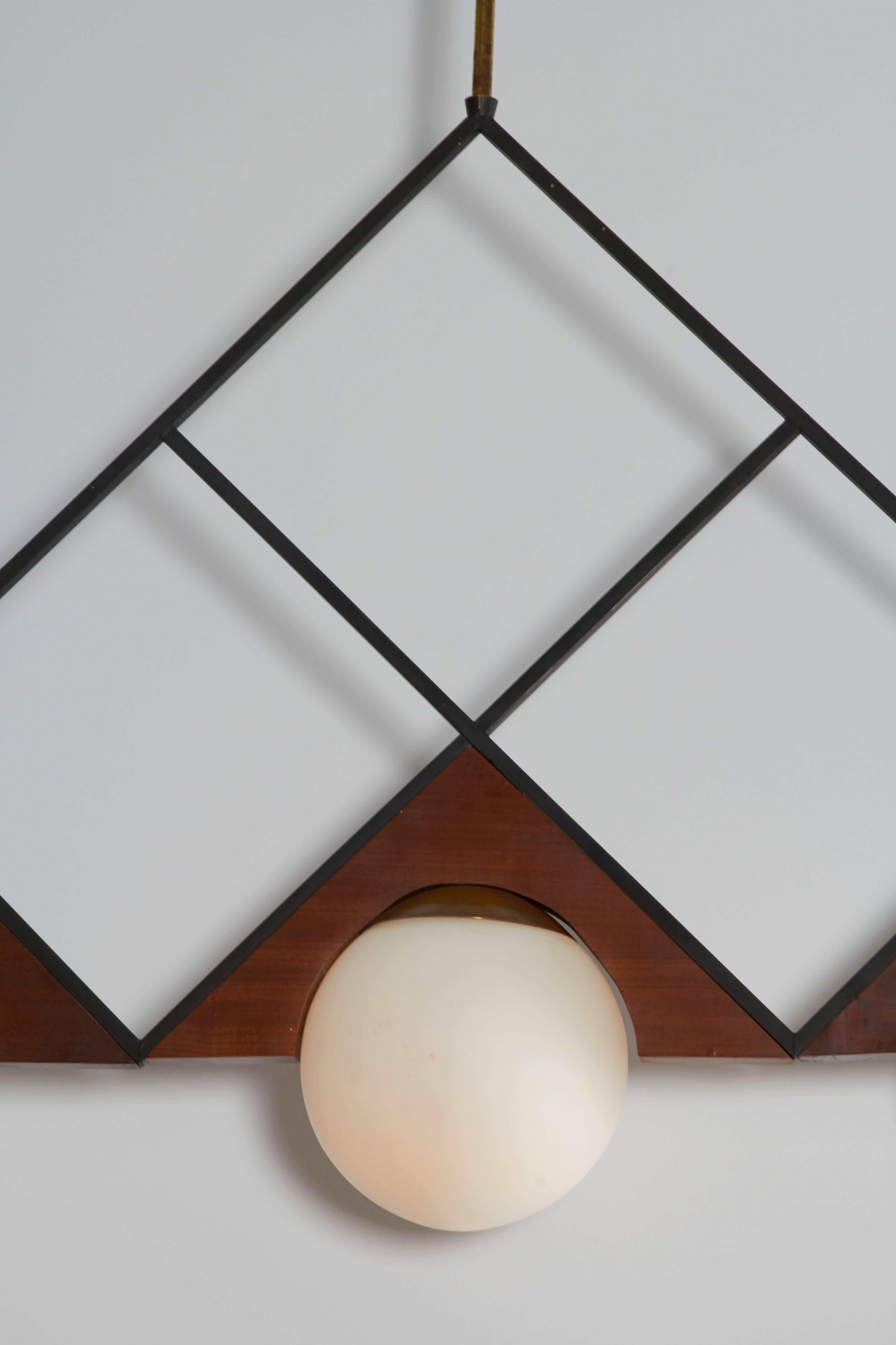 Exceptional Stilnovo Geometric Pendant In Excellent Condition In New York, NY