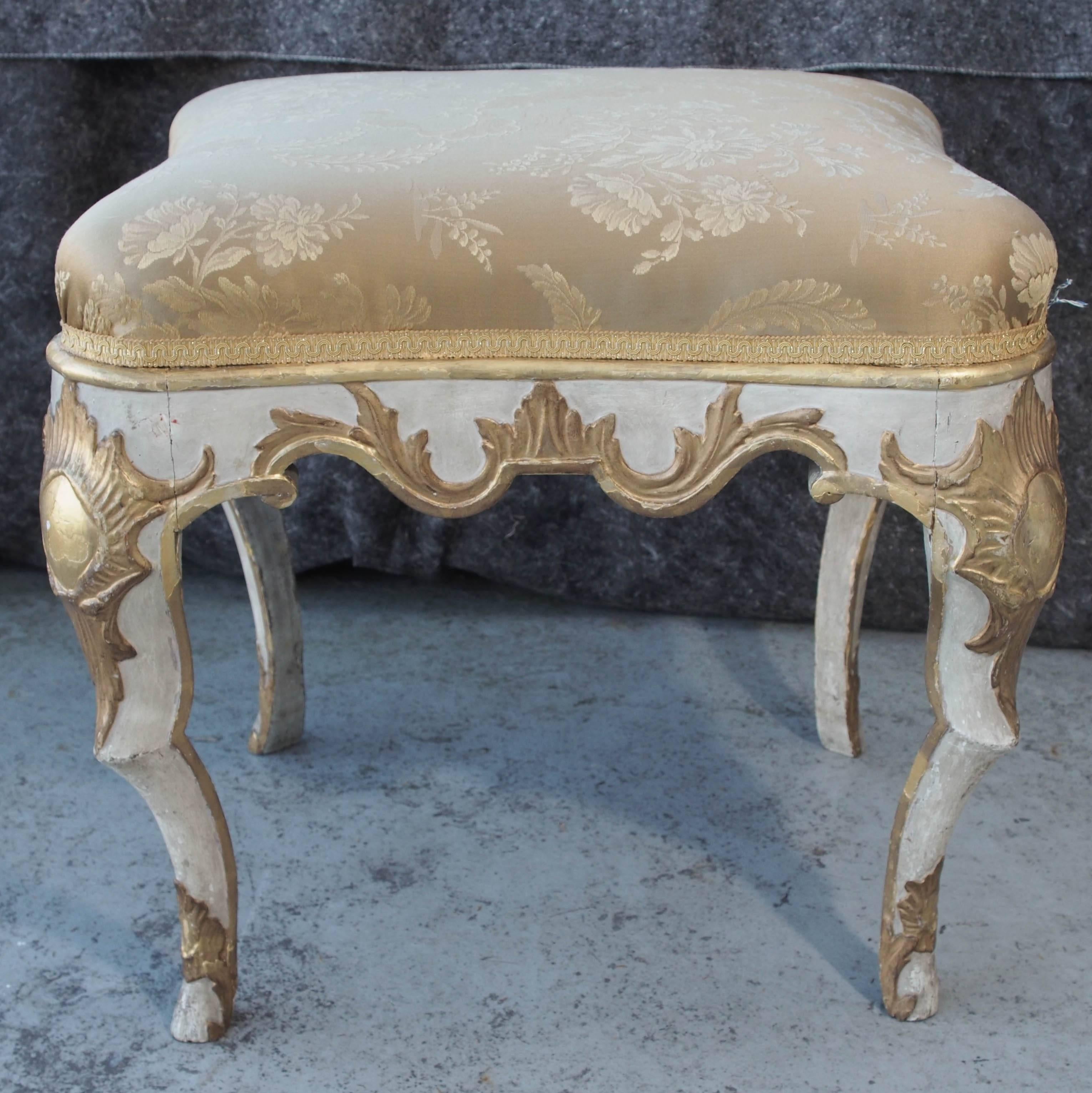 Venetian painted and parcel-gilt stool.