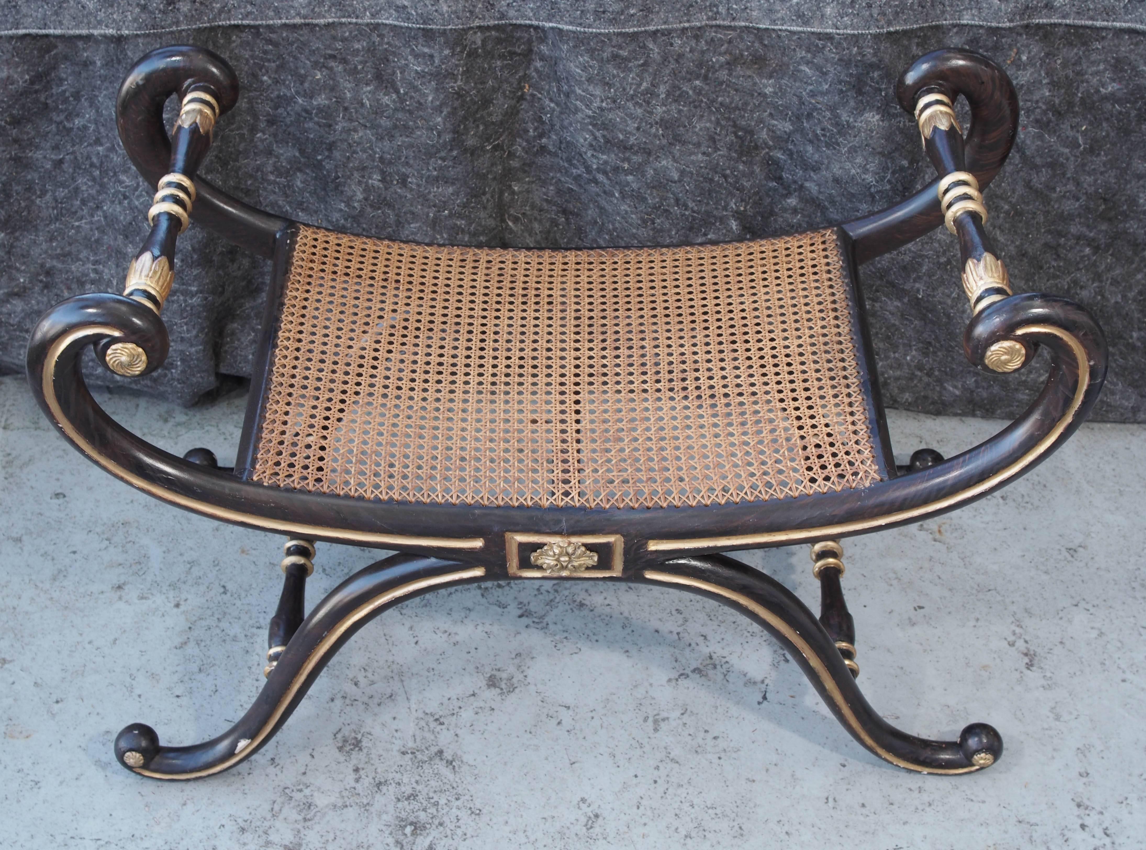 Pair of English Regency Curule Benches For Sale 3