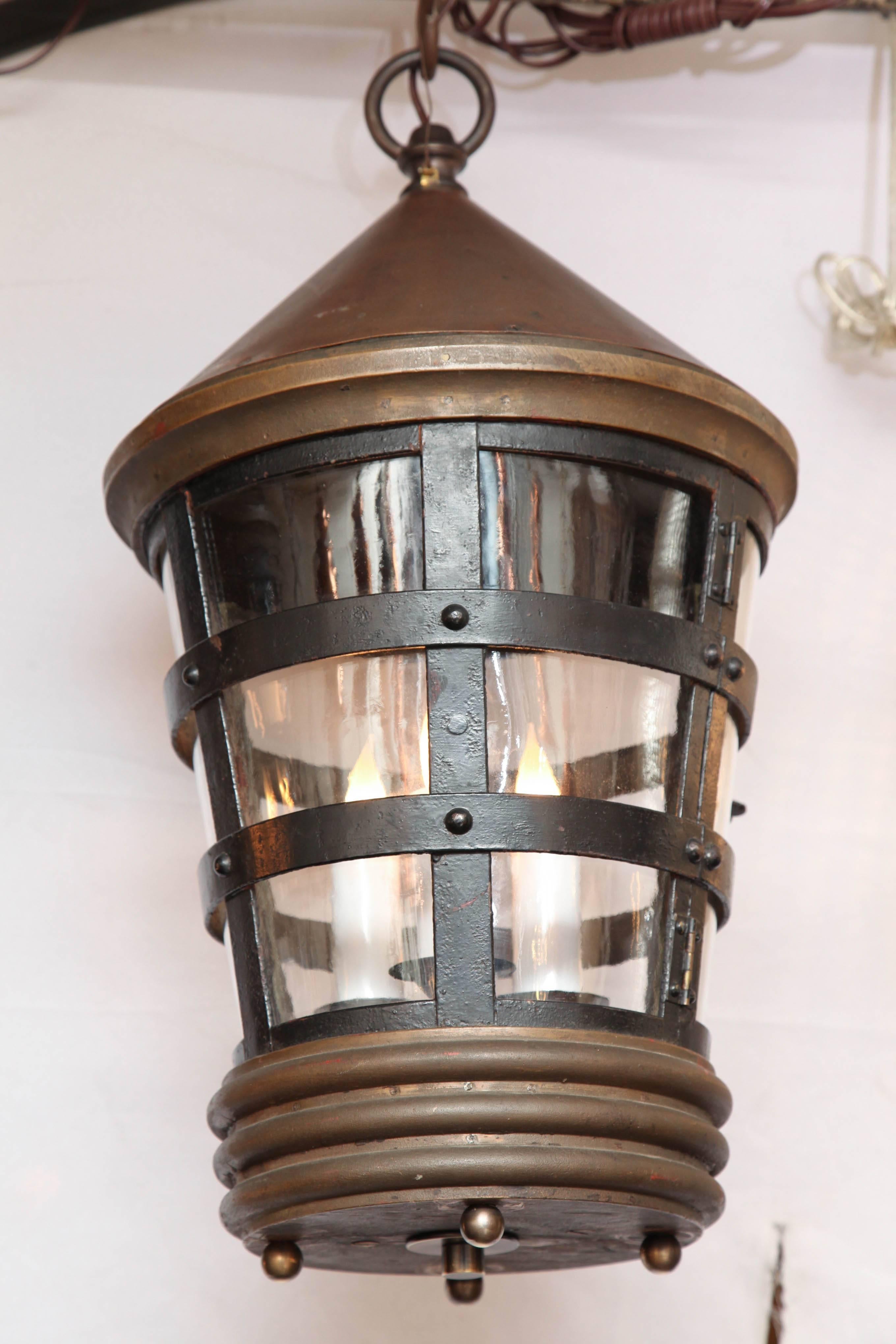 Pair of Conical Top Lanterns  In Excellent Condition In New York, NY