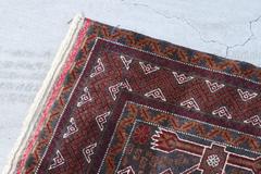 Red Orange Vintage Baluchi Rug