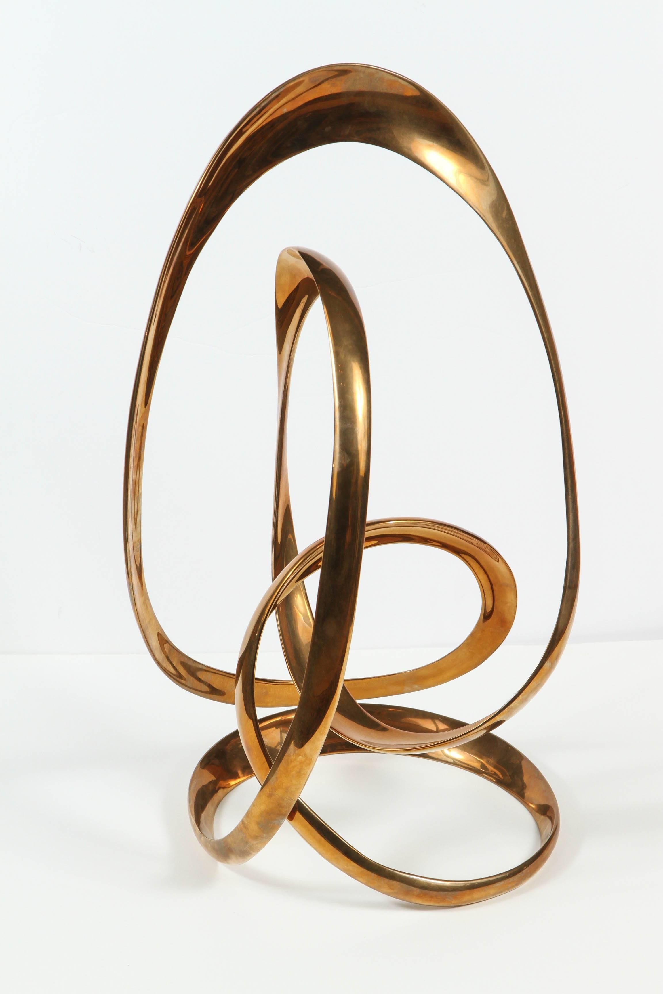 Original Bob and Tom Bennett Bronze Abstract Swirl Sculpture In Good Condition In South Pasadena, CA