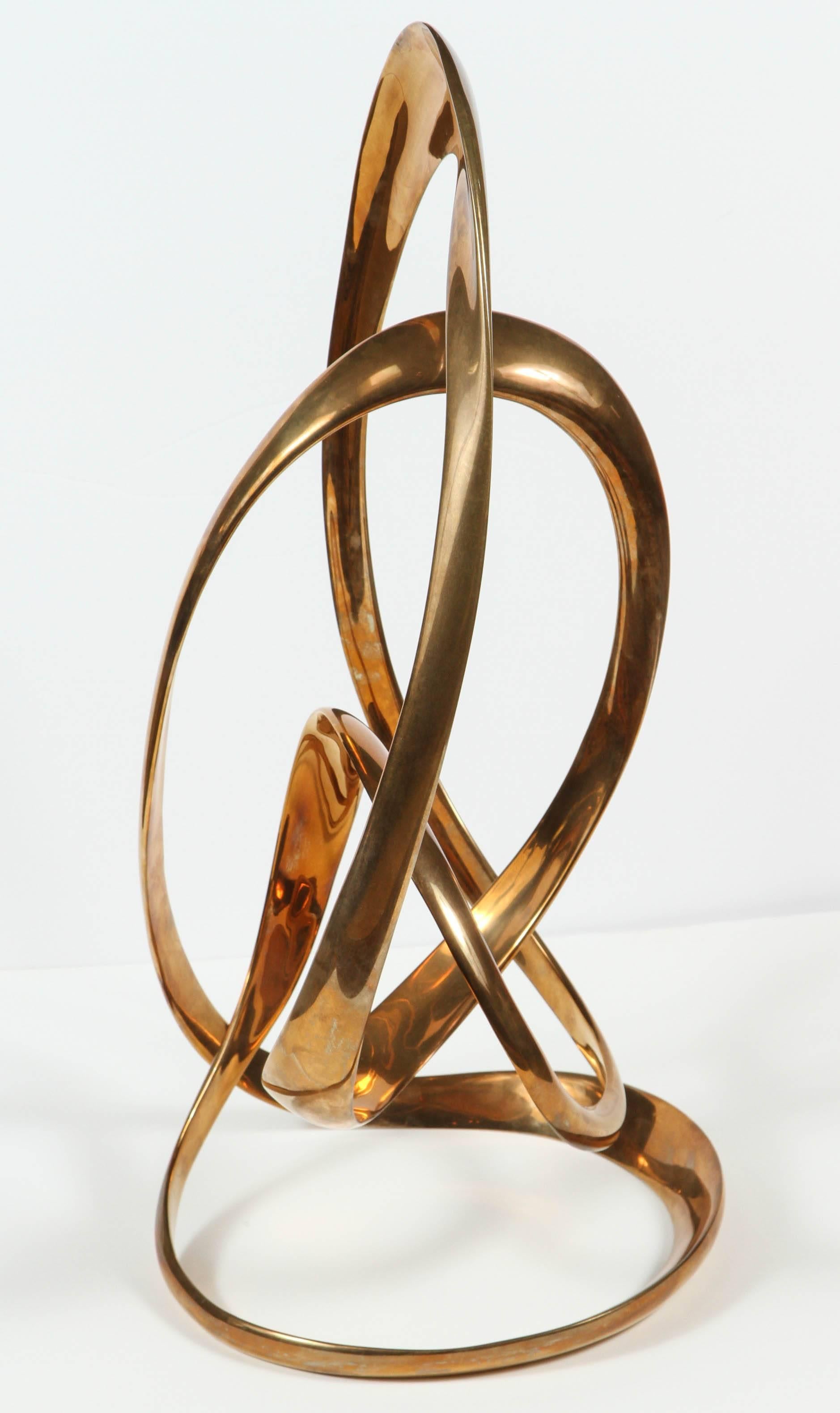 Mid-20th Century Original Bob and Tom Bennett Bronze Abstract Swirl Sculpture