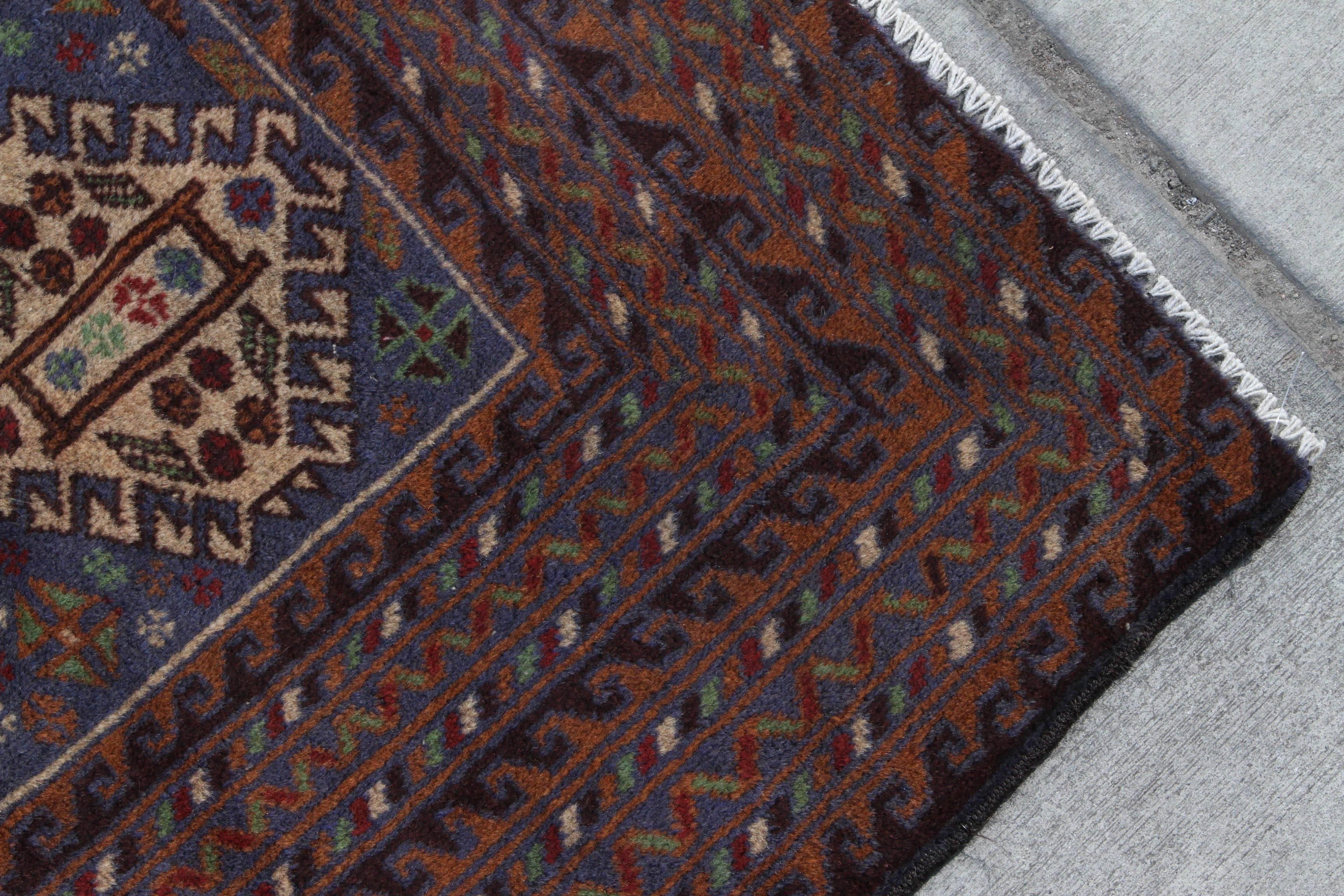 Iraqi Multicolored Antique Persian Baluchi Rug For Sale