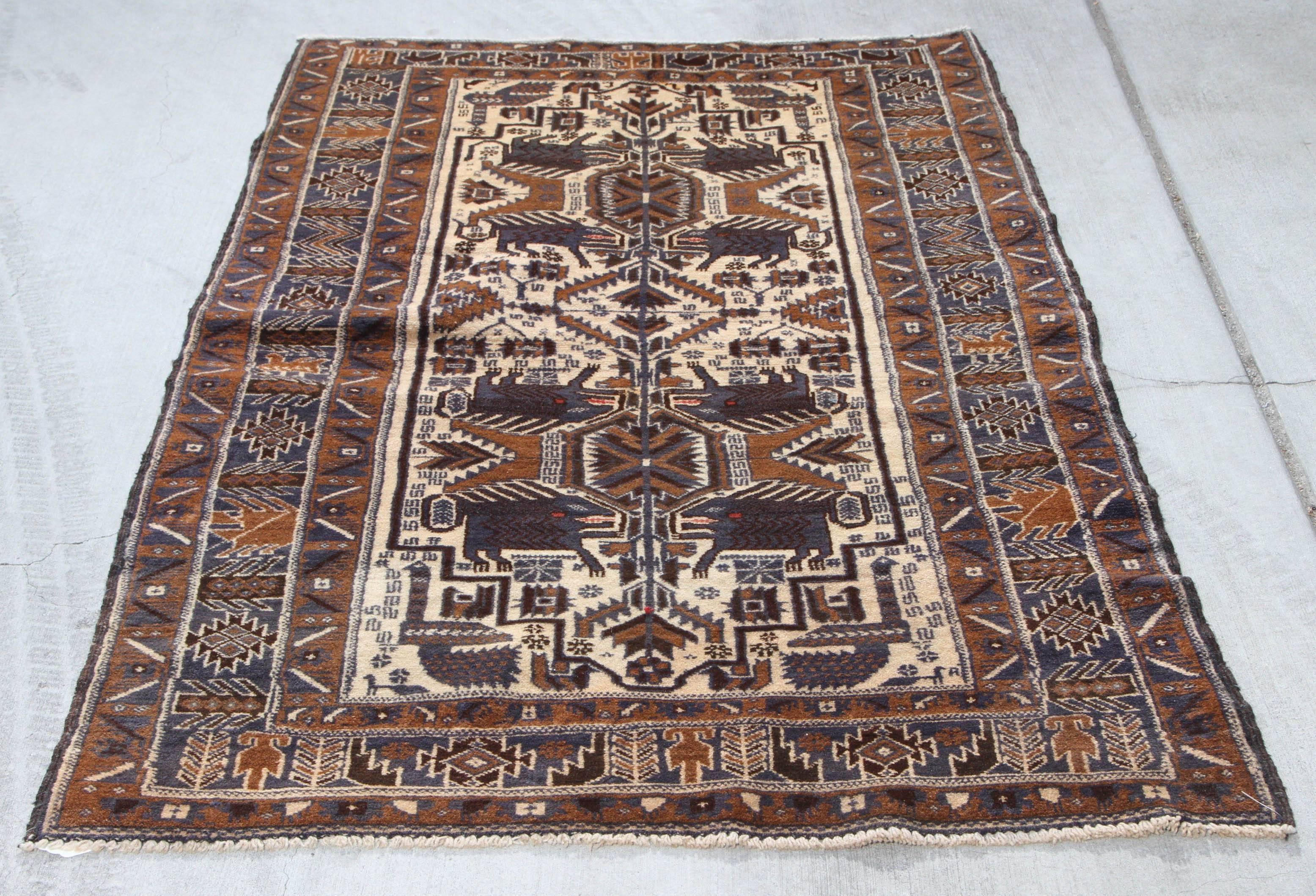 Antique Persian Baluchi Rug 1