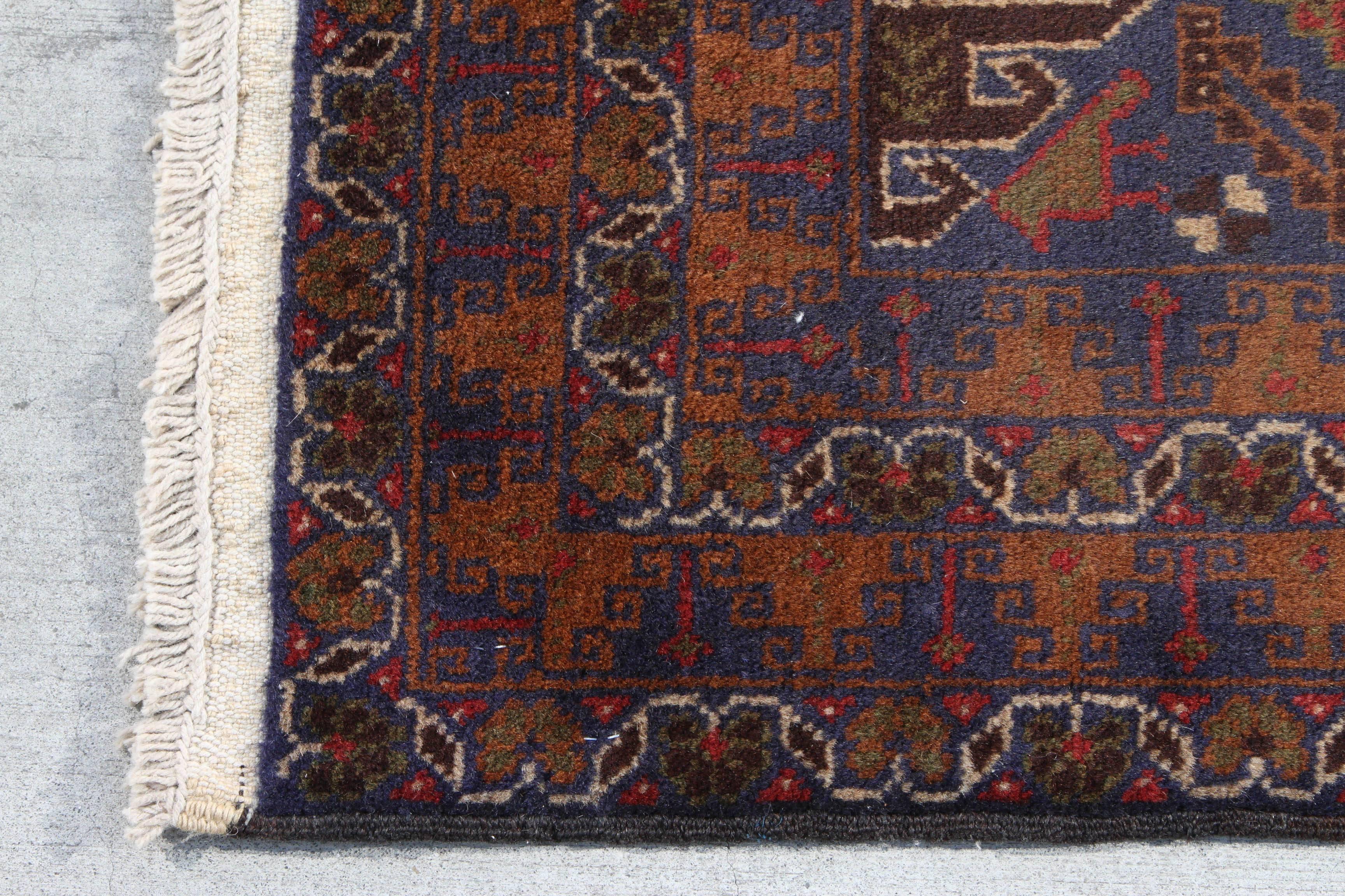 Iraqi Floral Antique Persian Baluchi Rug For Sale