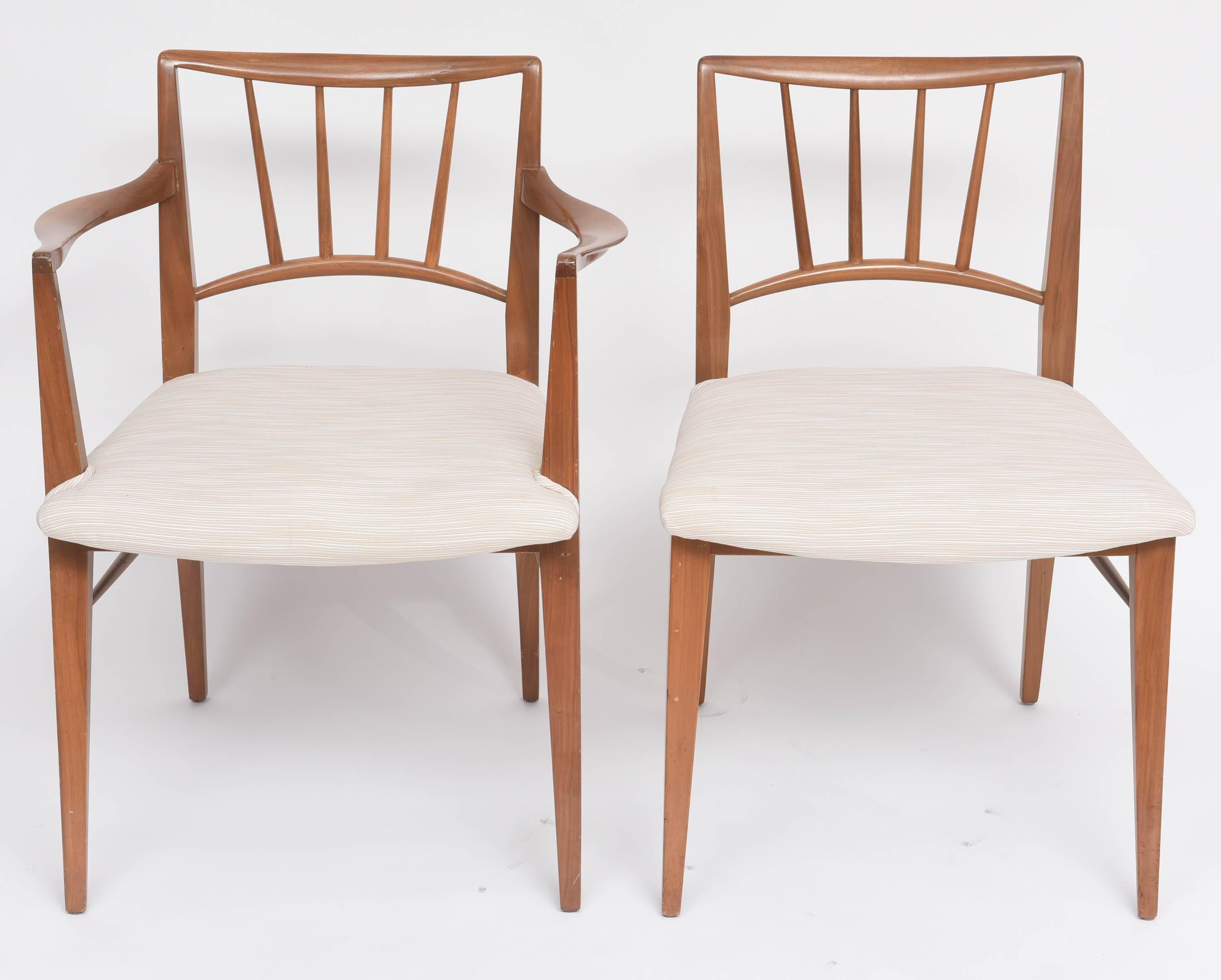This set of six dining chairs date from the 1950s and were designed by the iconic furniture designer Edward Wormley for Dunbar Furniture. Here Wormley has put the American Modern take on the English spoke-back chair.

Please feel free to contact