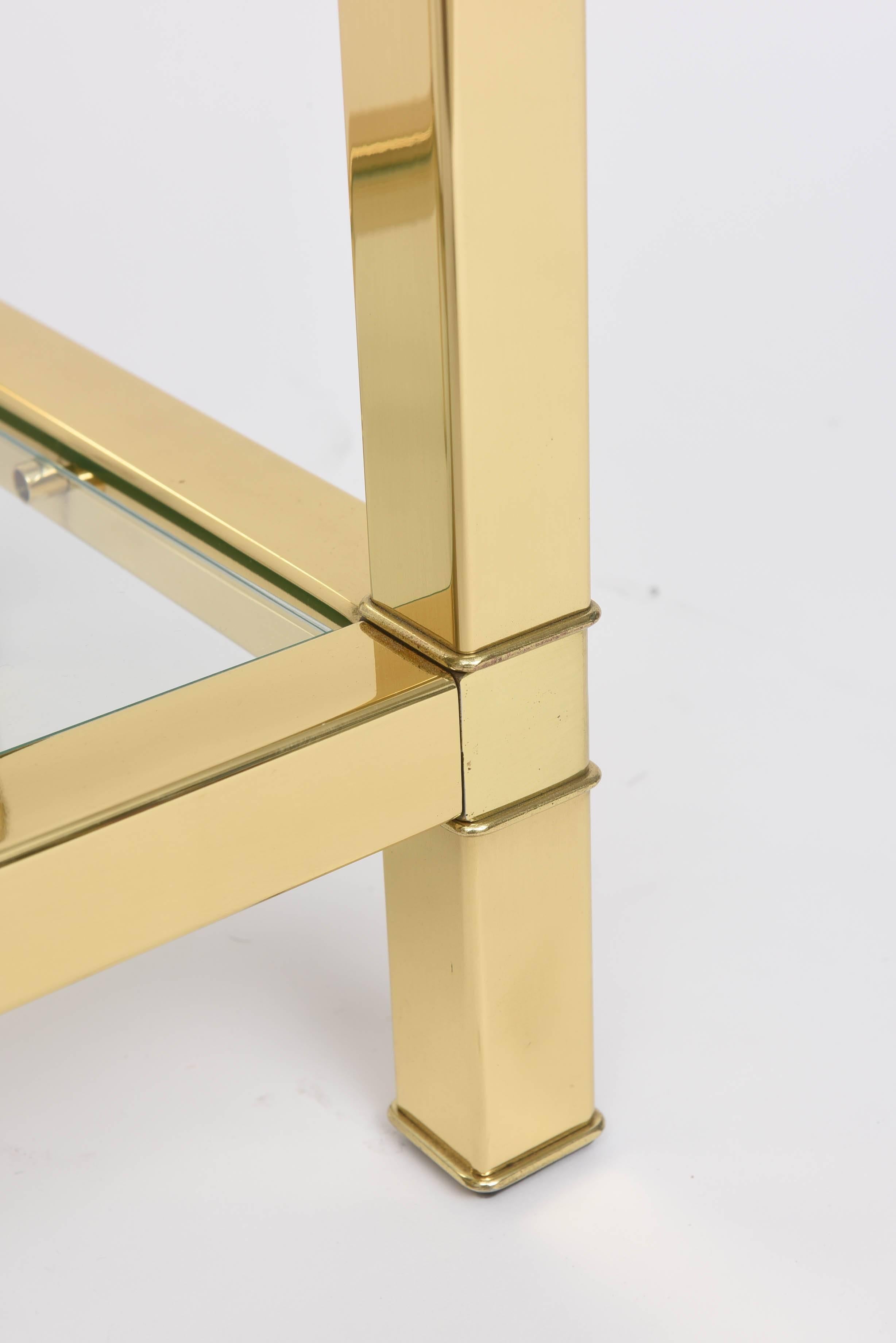 Polished Brass and Glass Pedestal, Mastercraft, American, 1970s-1980s 2