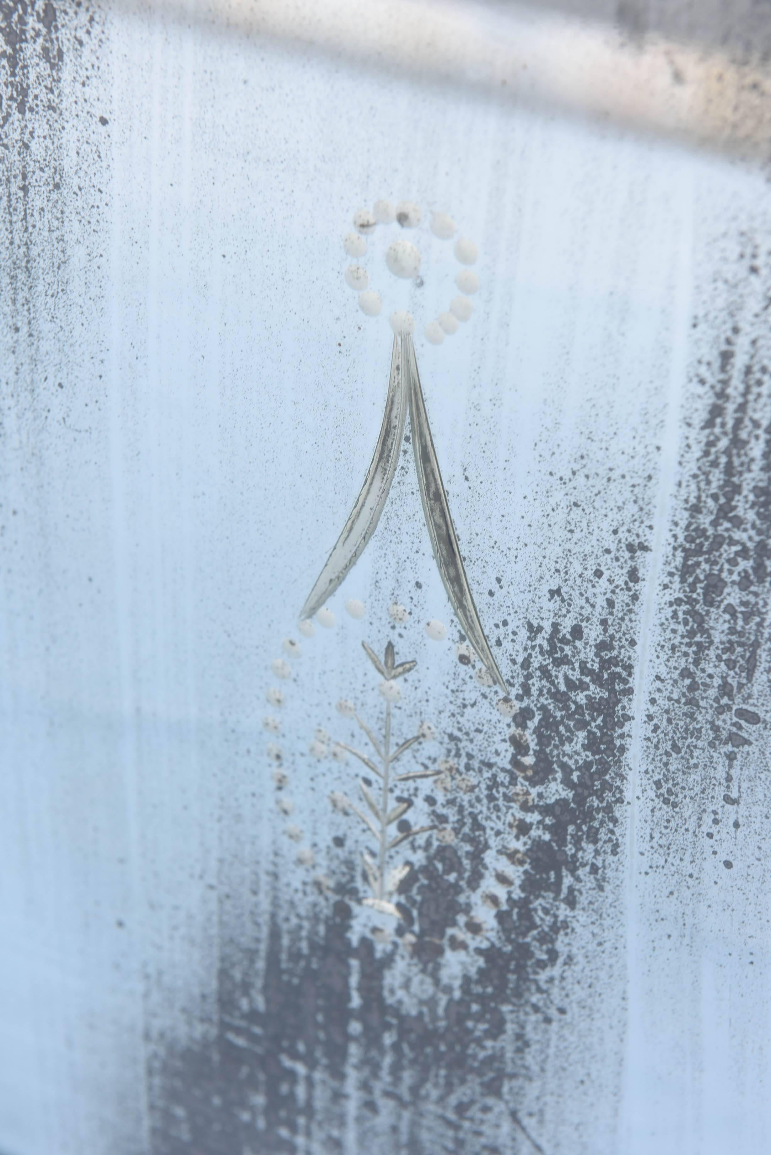 Etched Venetian Glass Overmantel Mirror 4