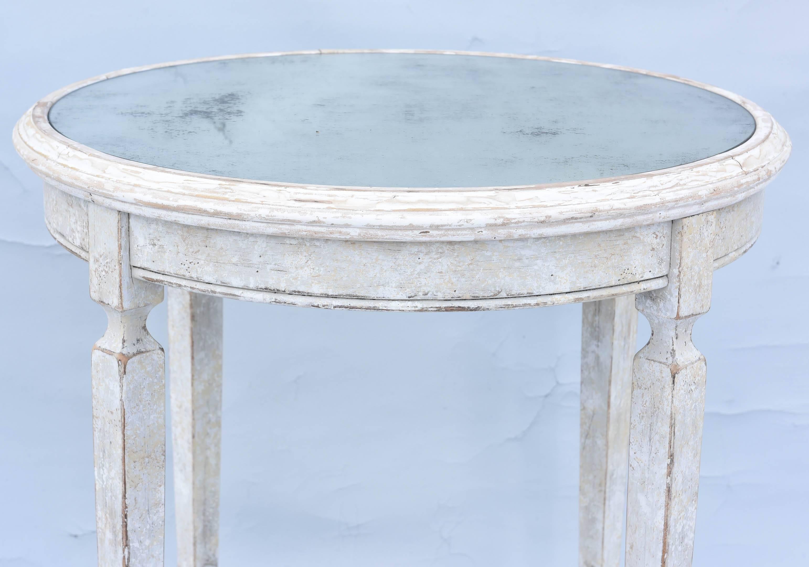 20th Century Painted Occasional Table with Mirrored Top