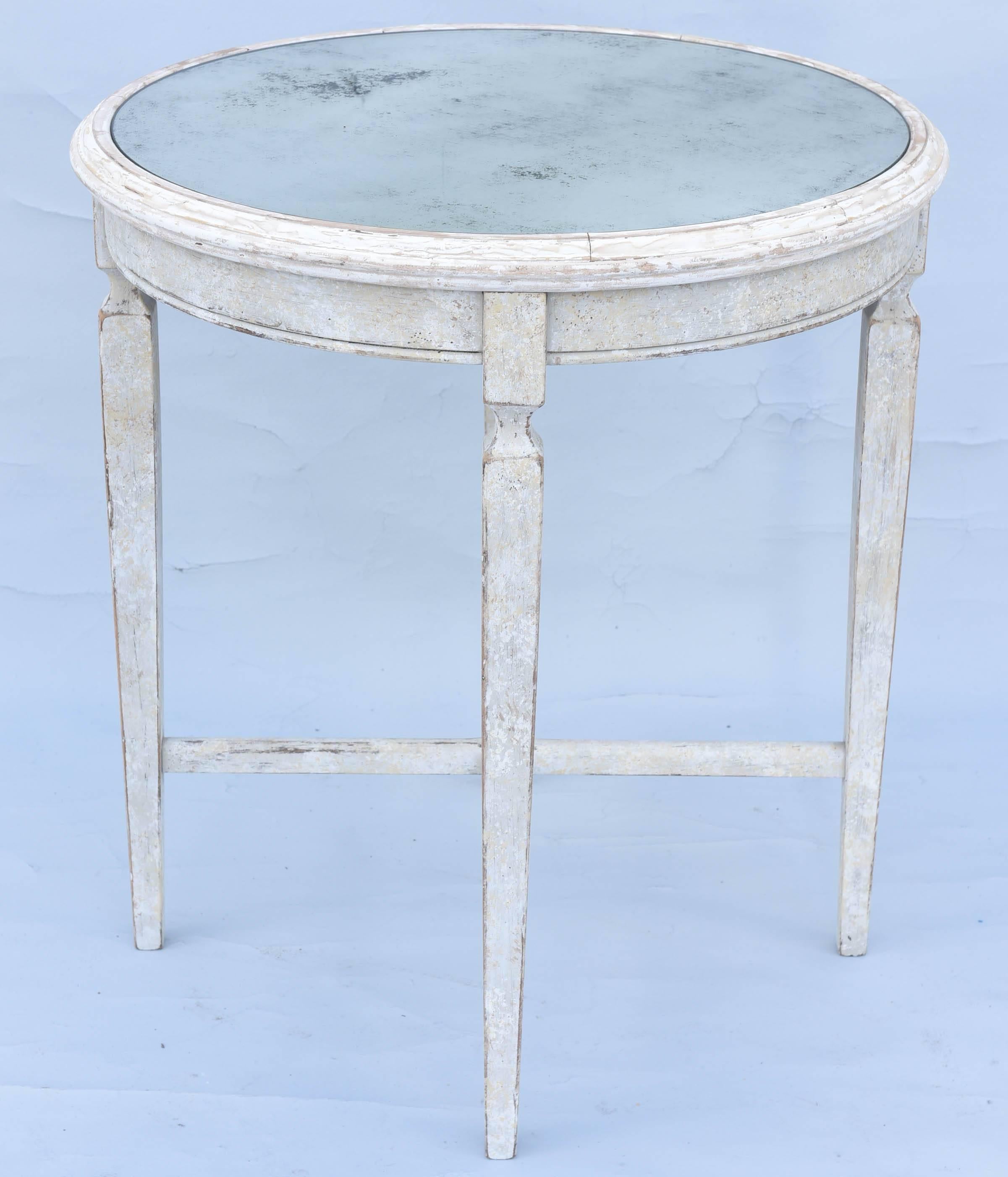 Painted Occasional Table with Mirrored Top 2