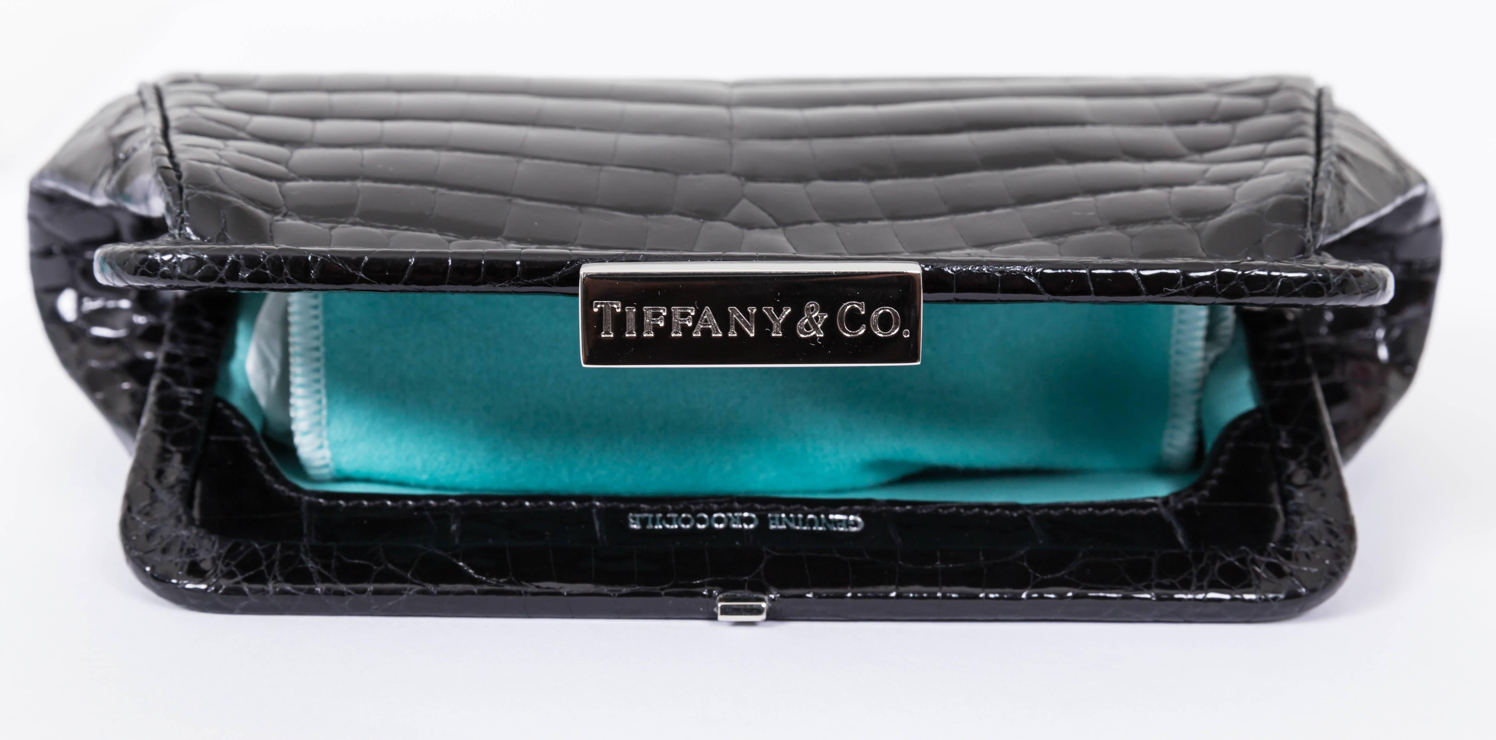 Brass Tiffany & Co. Crocodile Morgan Clutch Bag