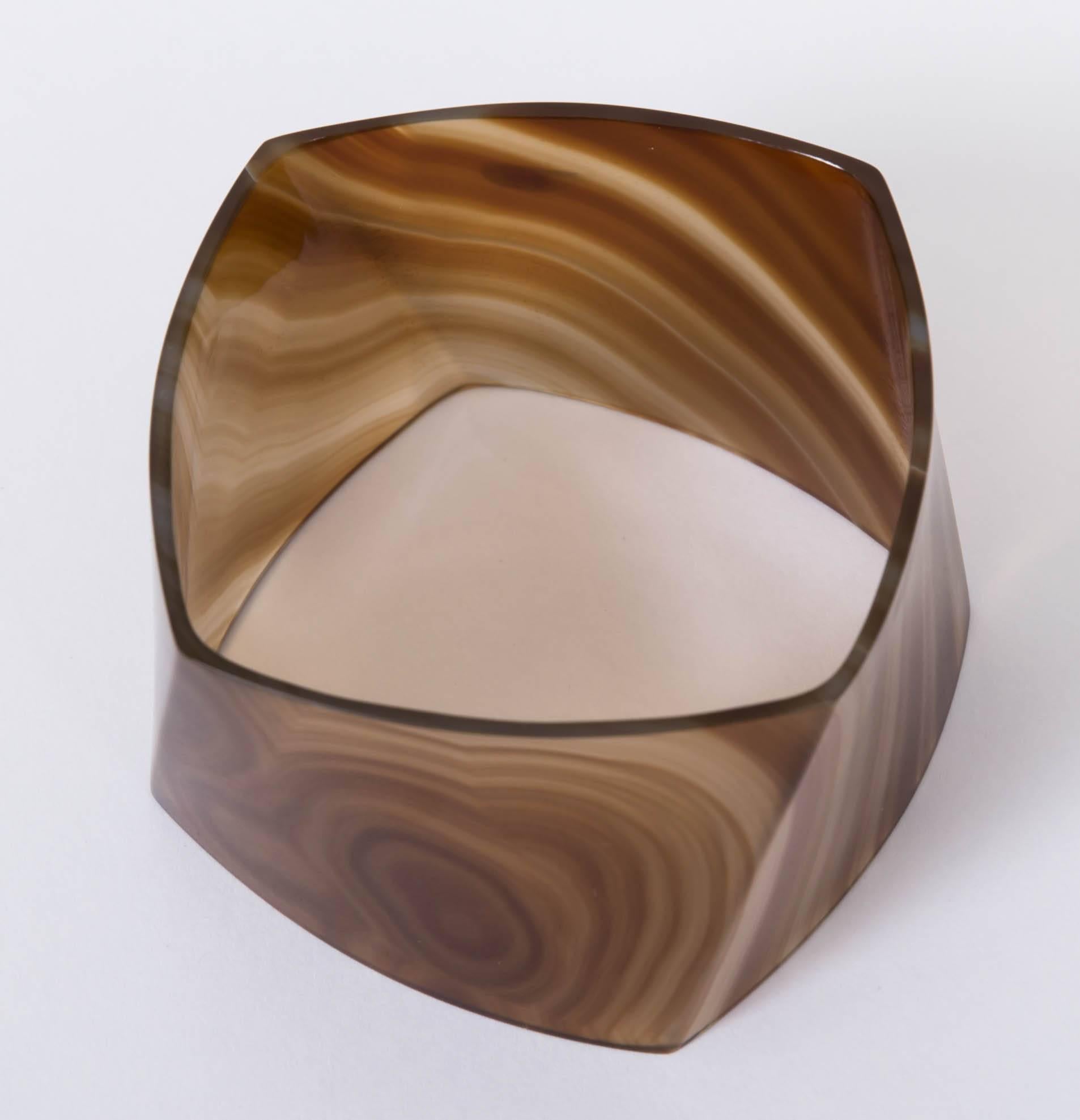 Modern Frank Gehry for Tiffany & Co, Banded Agate Toque Bracelet