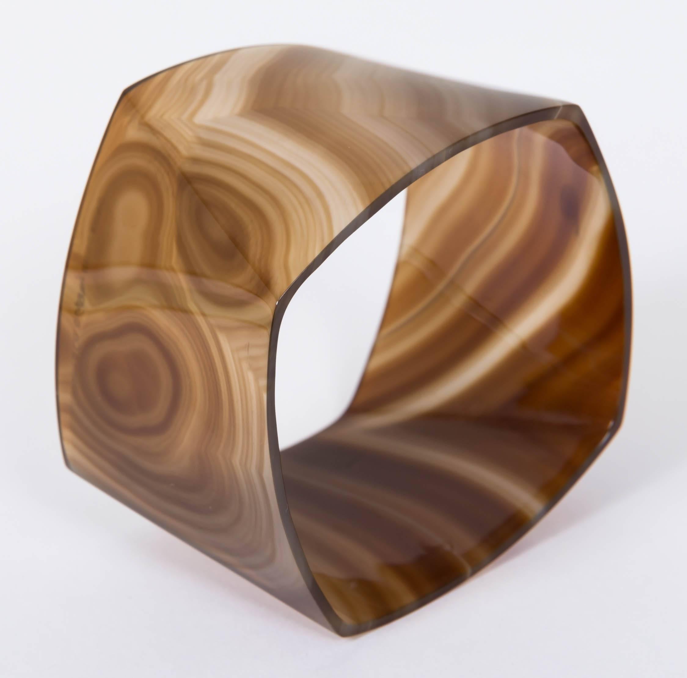 Hong Kong Frank Gehry for Tiffany & Co, Banded Agate Toque Bracelet