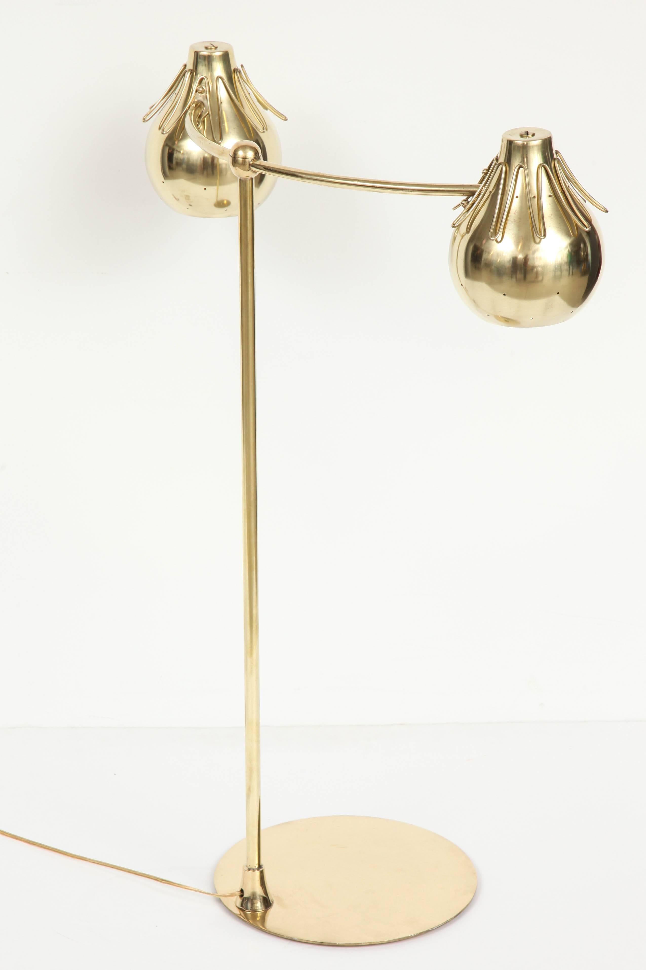 Tall Brass Lamp by Lightolier For Sale 1