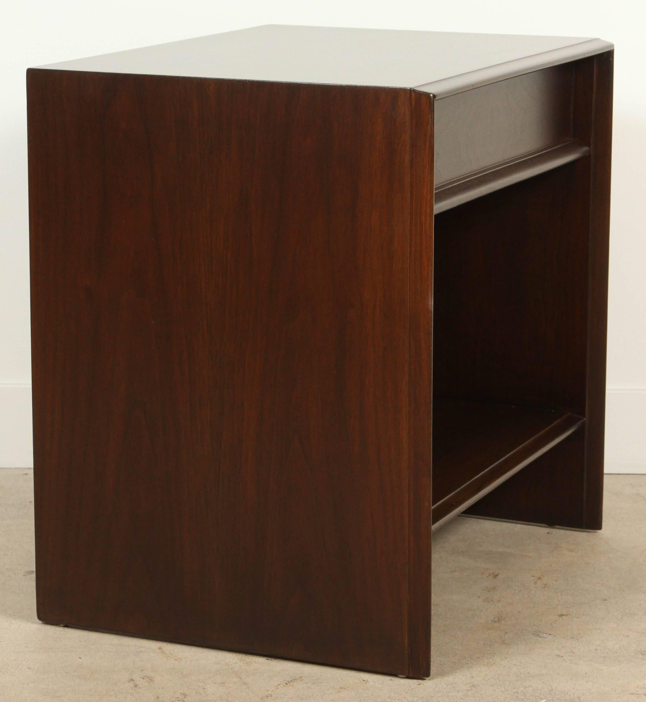 Walnut Nightstand by T.H. Robsjohn-Gibbings In Excellent Condition In Los Angeles, CA