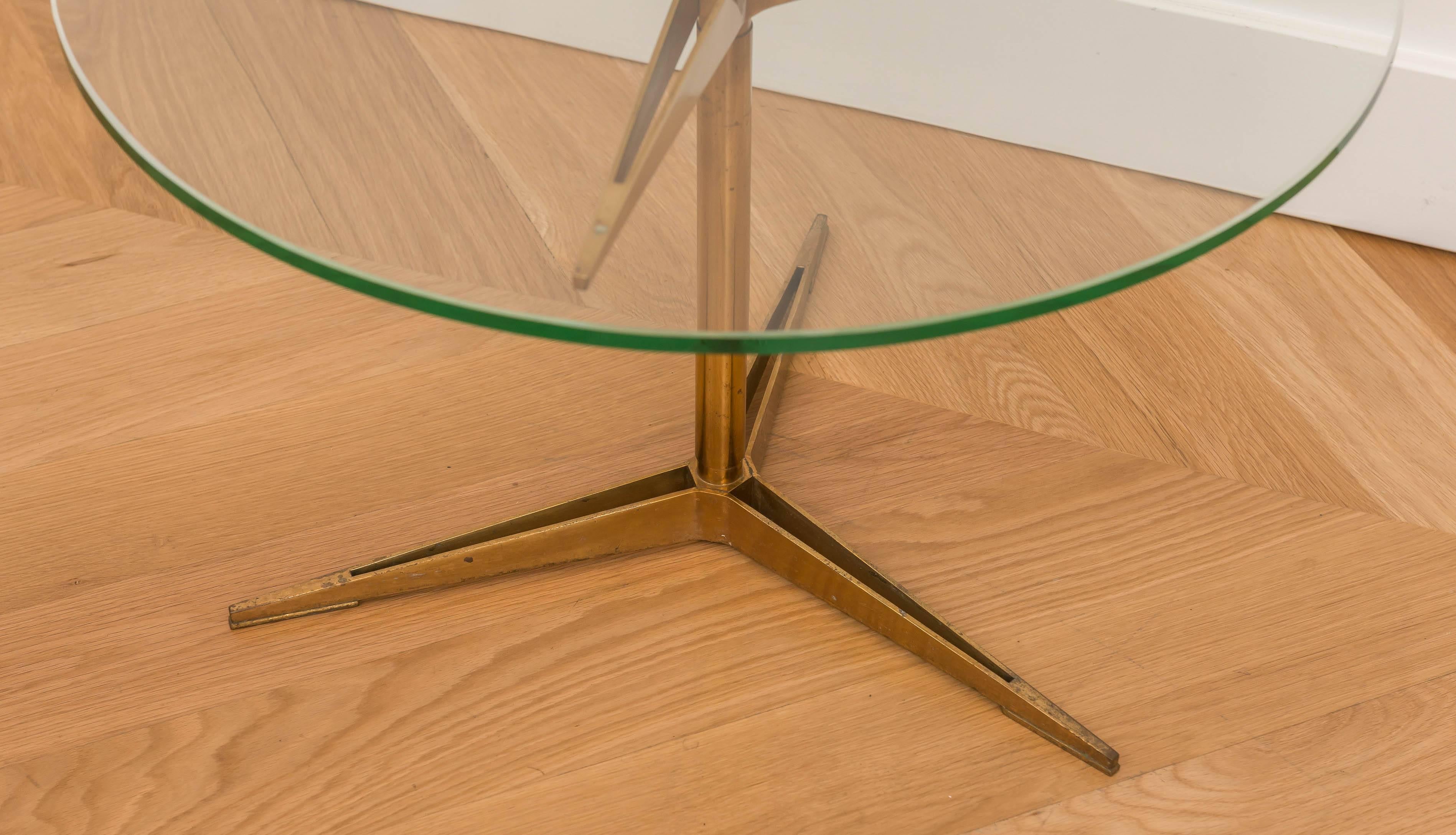 Ico Parisi brass occasional table with a beautiful patina to the brass.
 