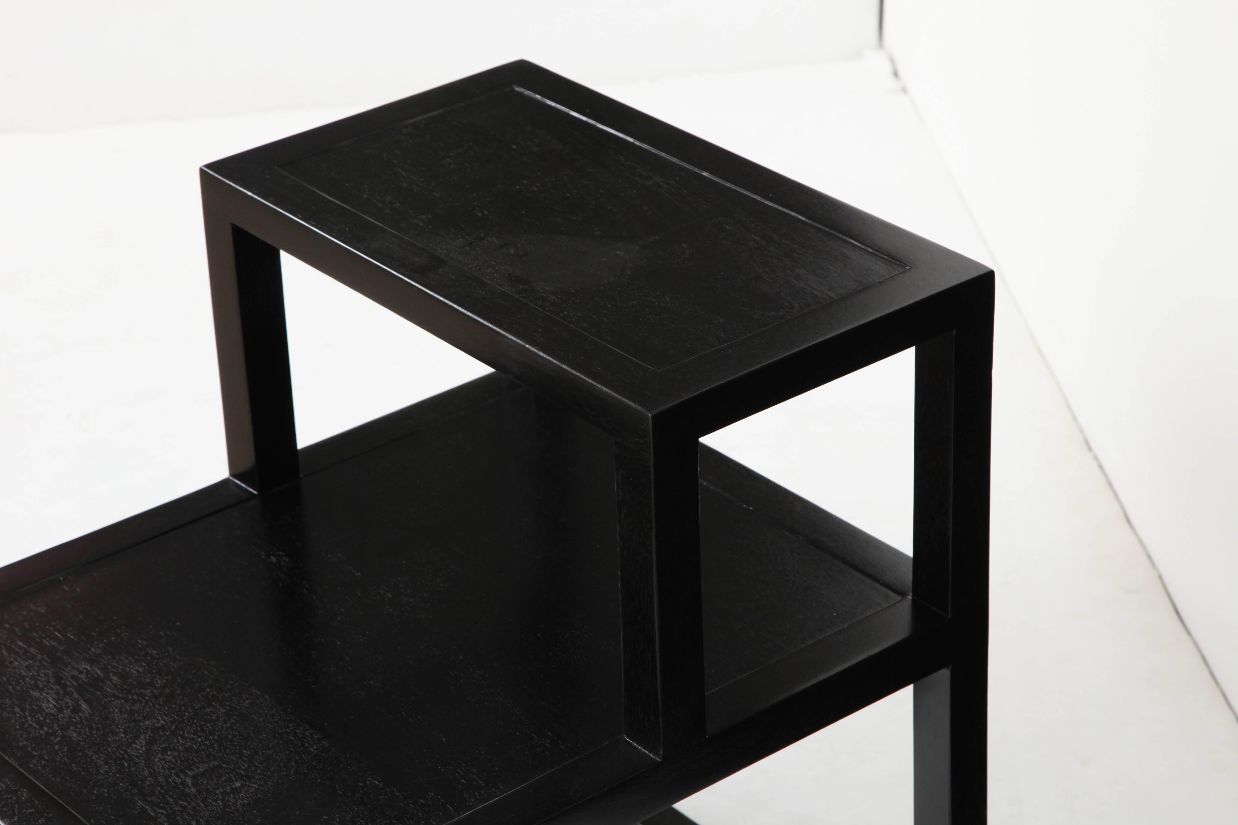 Pair of Edward Wormley Ebonized Stepped End Tables In Excellent Condition In New York, NY