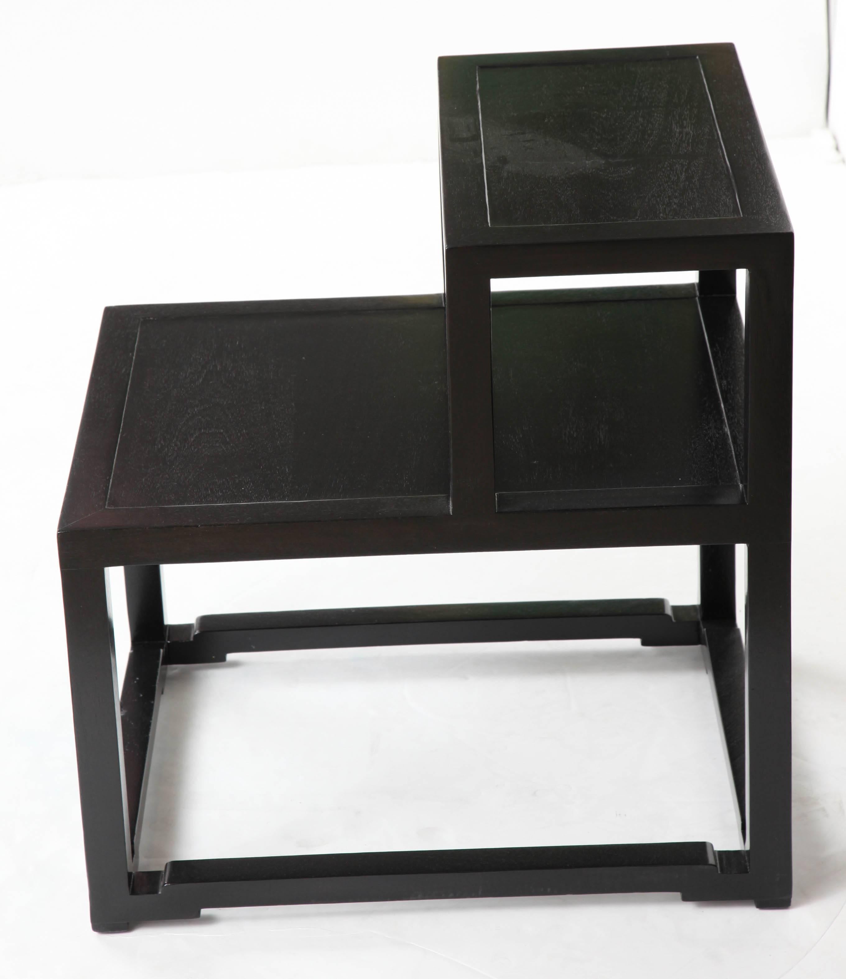 Mid-20th Century Pair of Edward Wormley Ebonized Stepped End Tables