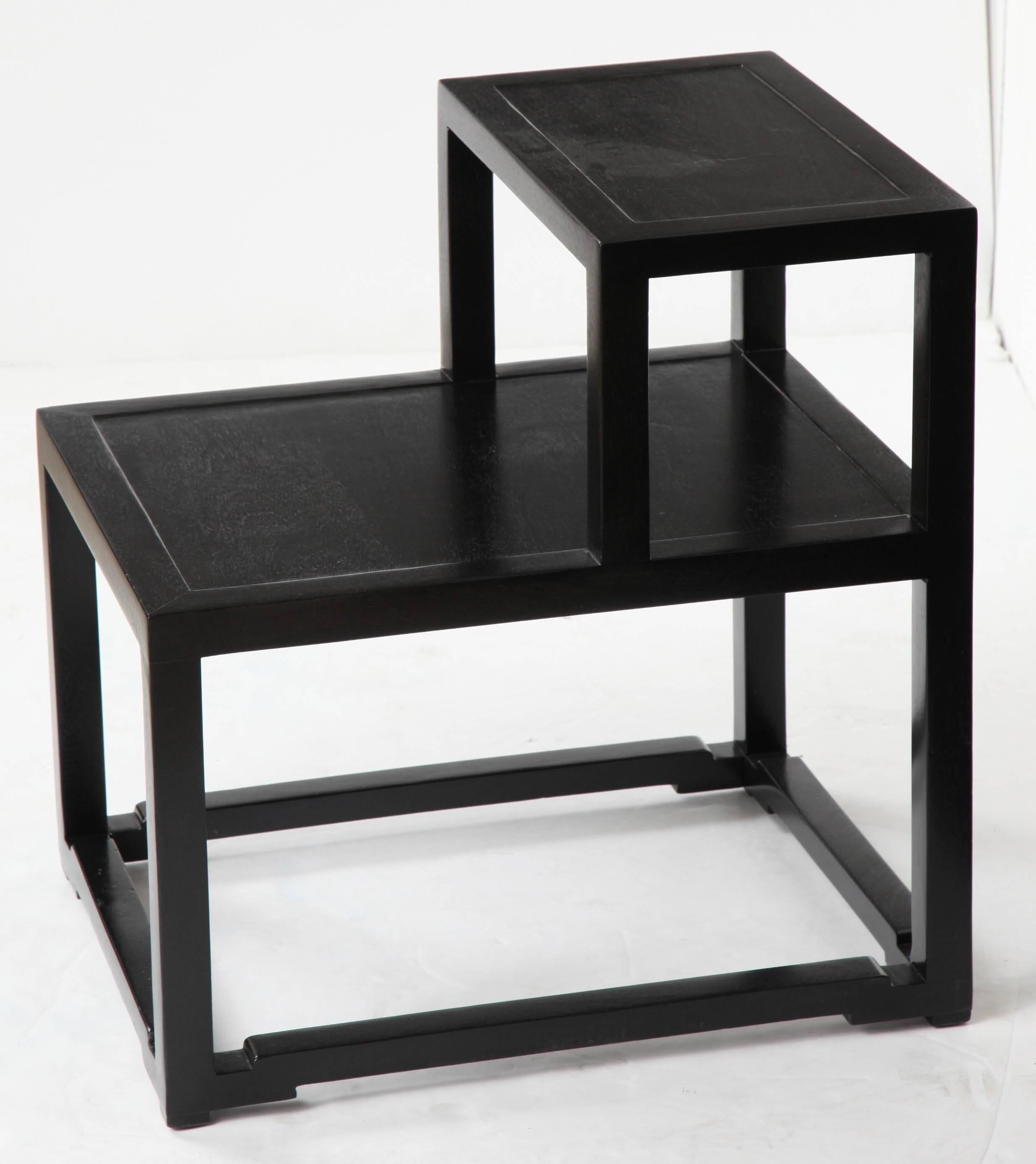 Pair of Edward Wormley Ebonized Stepped End Tables 2