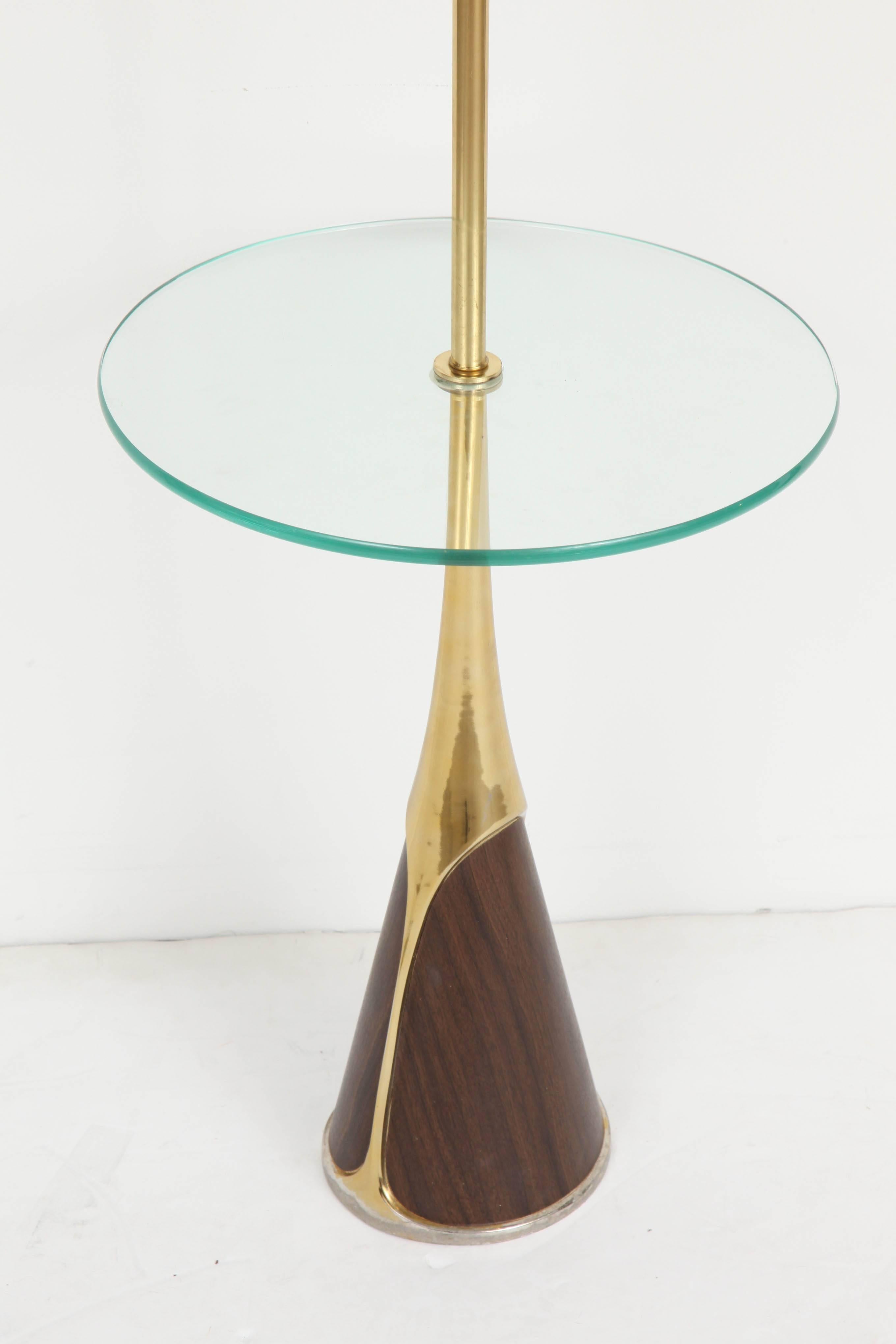 Mid-Century Modern Laurel Floor Lamp with Table Shelf