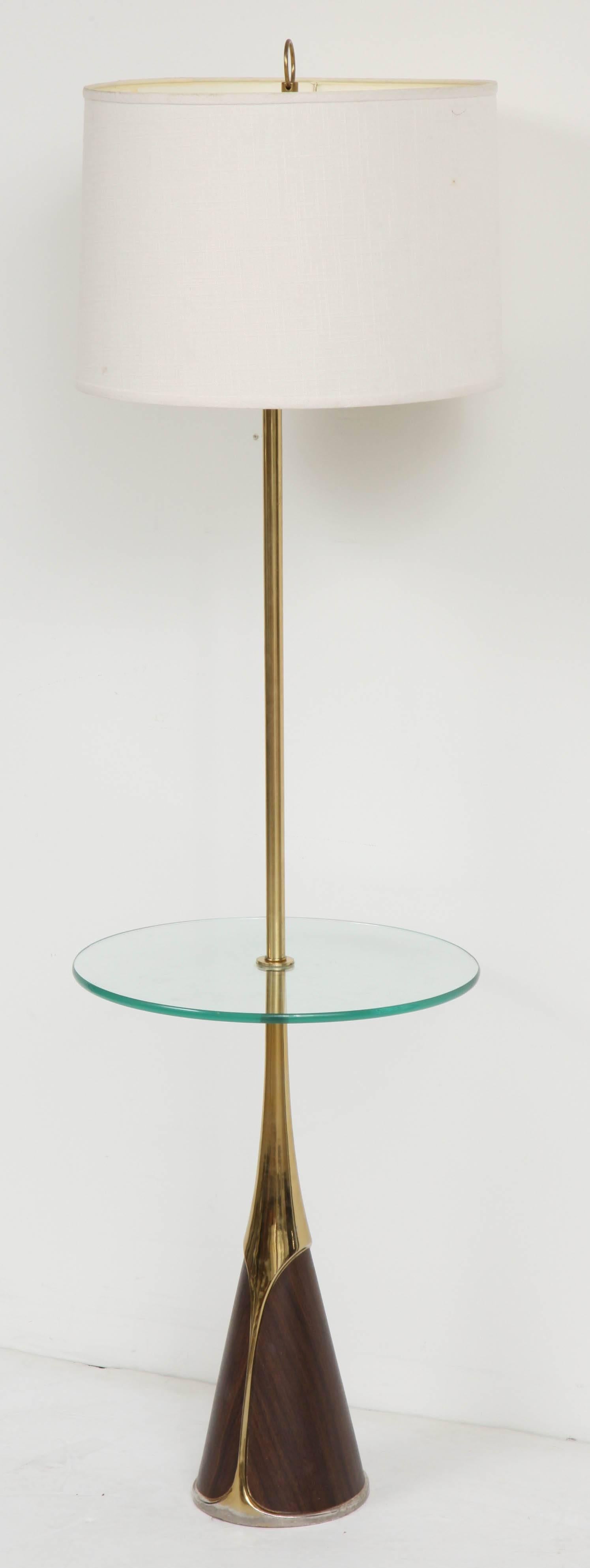 Laurel Floor Lamp with Table Shelf In Good Condition In New York, NY