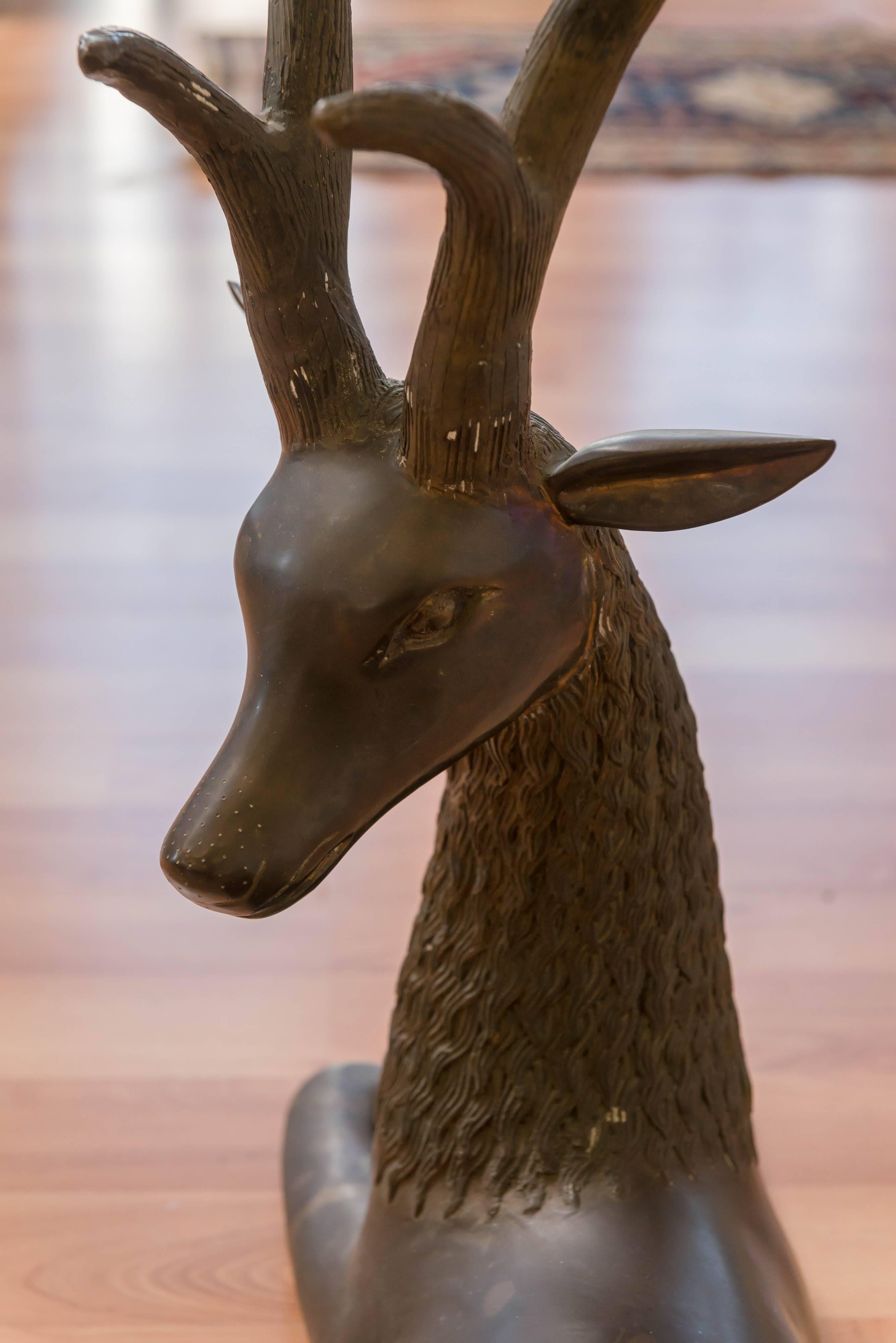 Late 20th Century Herd of Brass Sarreid LTD Deer