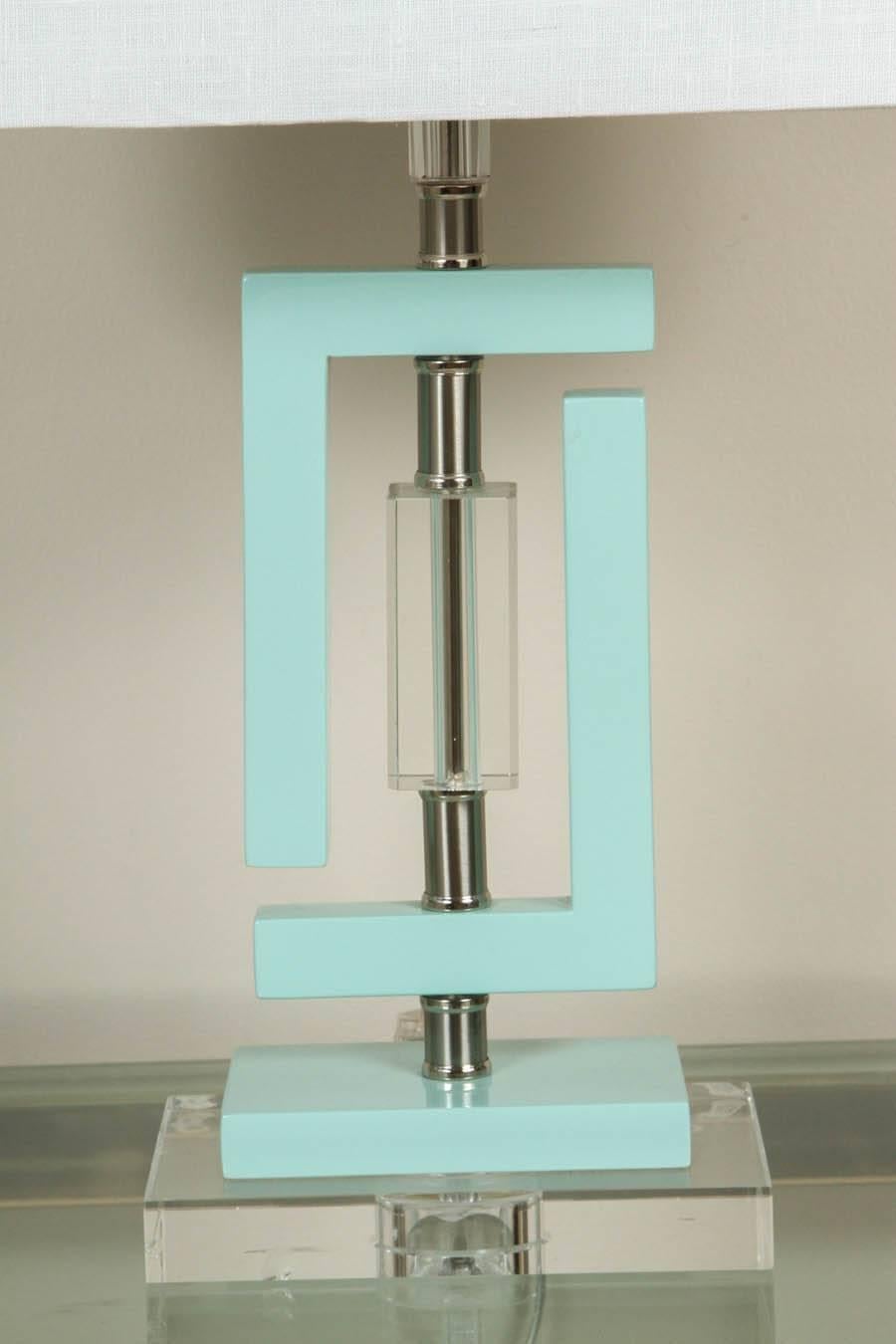 American Seafoam and Lucite Lamps