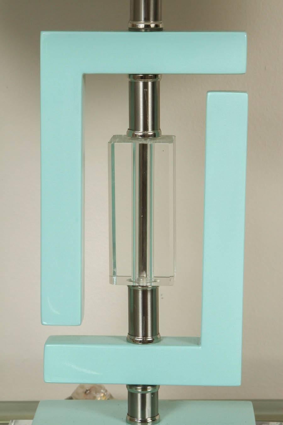 Seafoam and Lucite Lamps 1