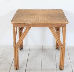 Bamboo and Woven Game Table