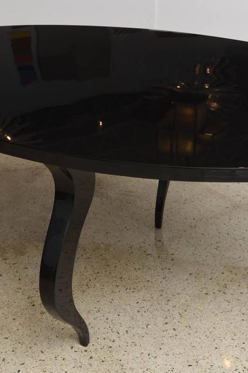 Mid-Century Modern Italian Modern Black Lacquer Center/Dining Table For Sale
