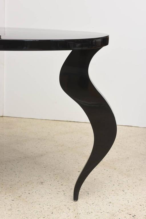 Mid-20th Century Italian Modern Black Lacquer Center/Dining Table For Sale