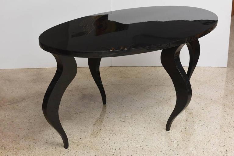 Italian Modern Black Lacquer Center/Dining Table For Sale 2
