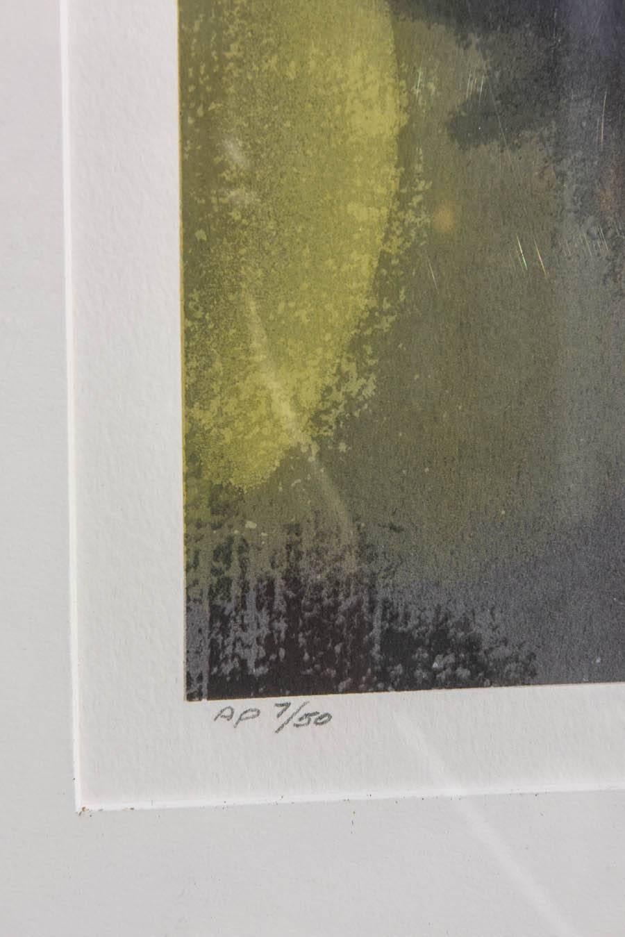 Expressionist American Abstract Silkscreen on Paper, Ross Bleckner For Sale