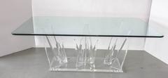 American Modern Lucite and Glass Dining or Center Table